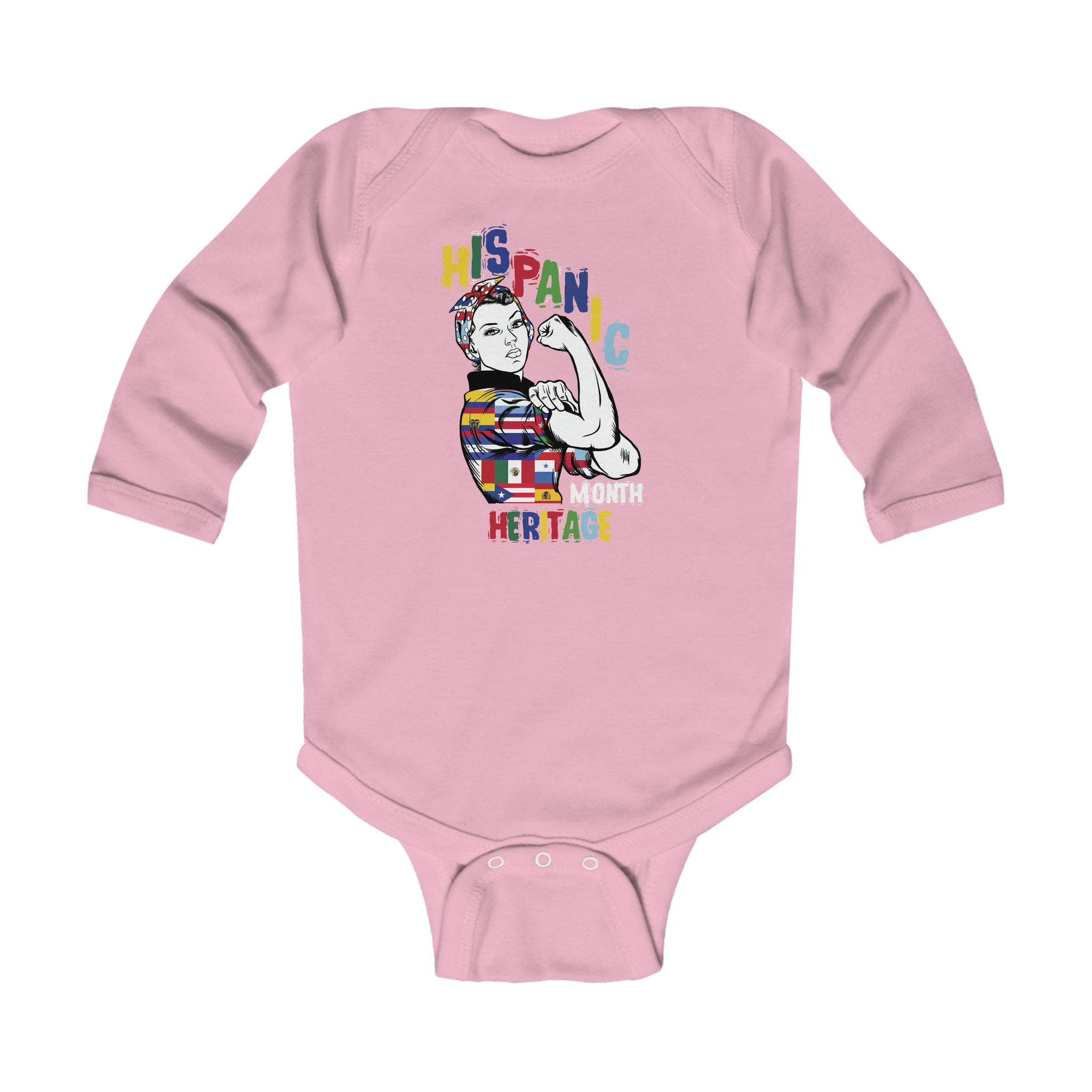 Muscle Strong Woman - Hispanic Heritage Month Infant Long Sleeve Bodysuit