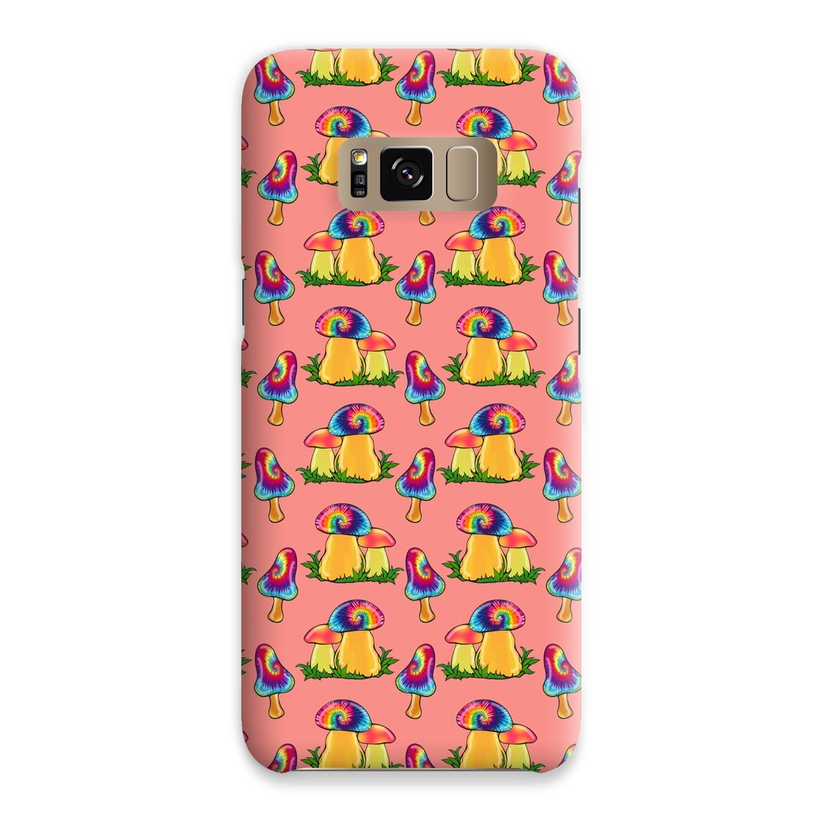 Retro Mushroom Pattern - Pink Snap Phone Case