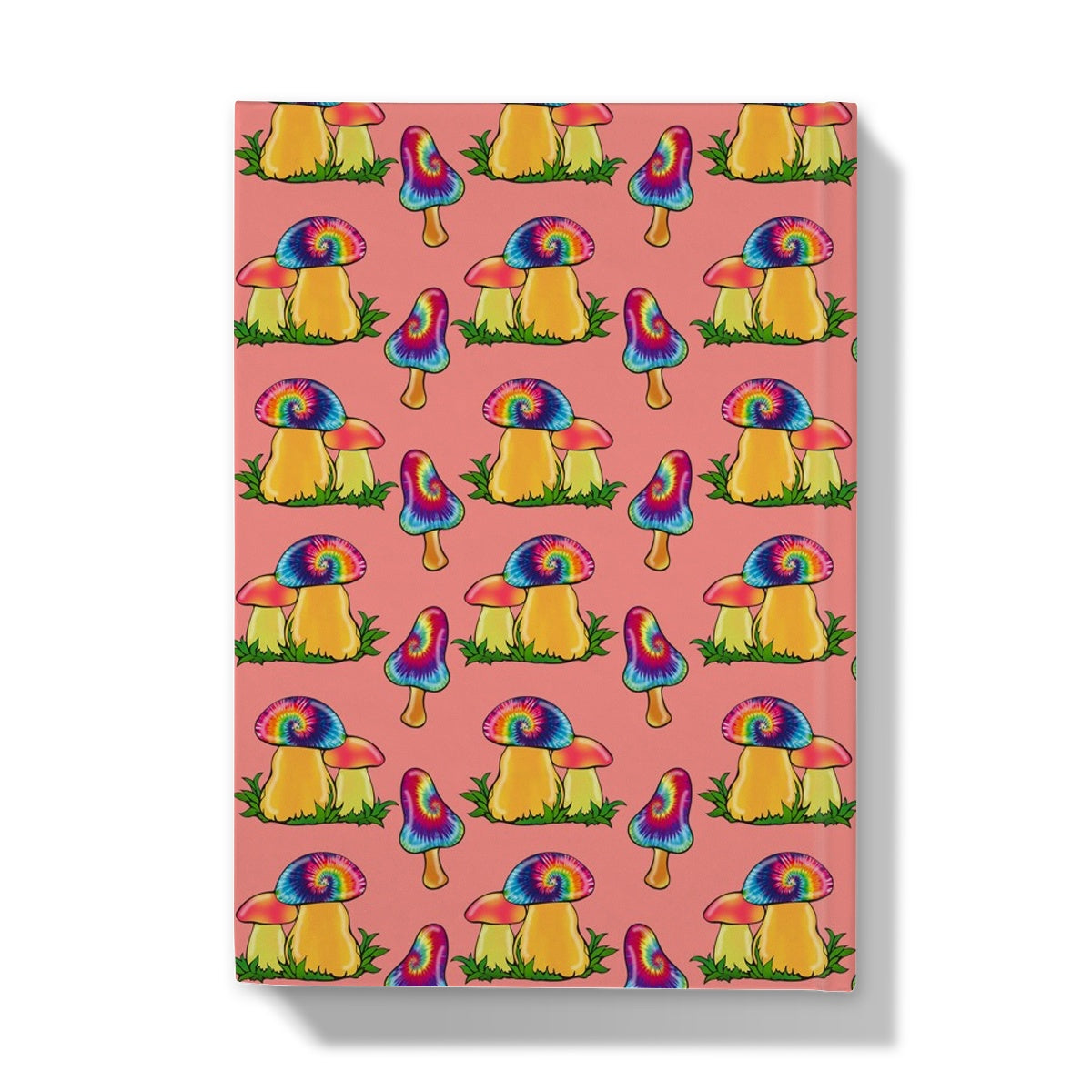 Retro Mushroom Pattern - Pink Hardback Journal