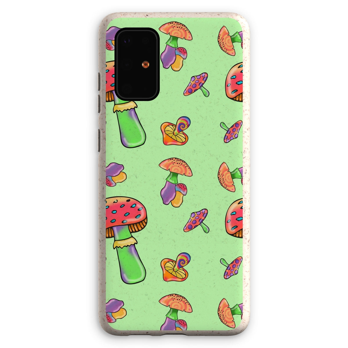 Retro Mushroom Pattern - Green Eco Phone Case