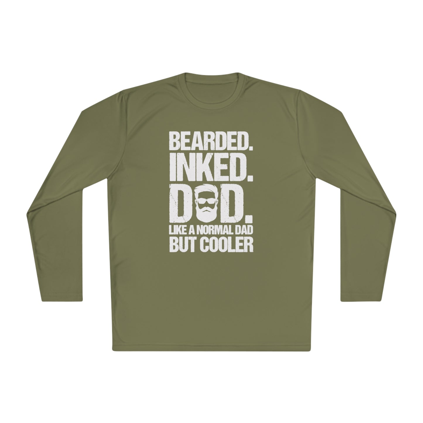 Bearded, Inked, Dad, Like a Normal Dad Just Cooler, Bearded Inked Dad Tee, Dad Tee, Unisex Lightweight Long Sleeve Tee