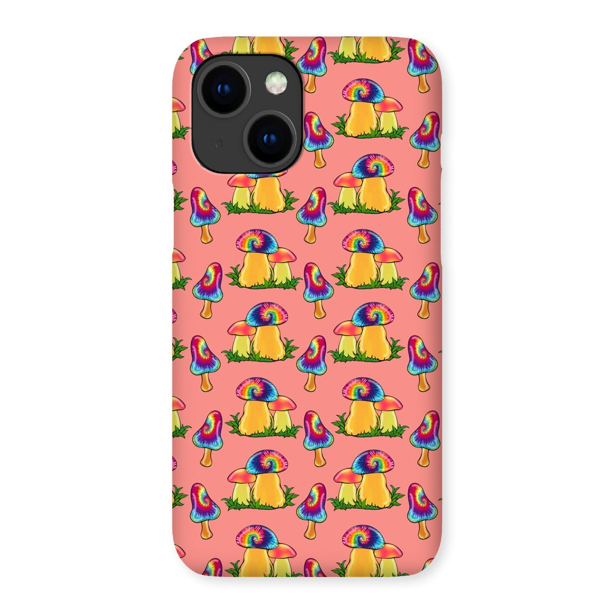 Retro Mushroom Pattern - Pink Snap Phone Case