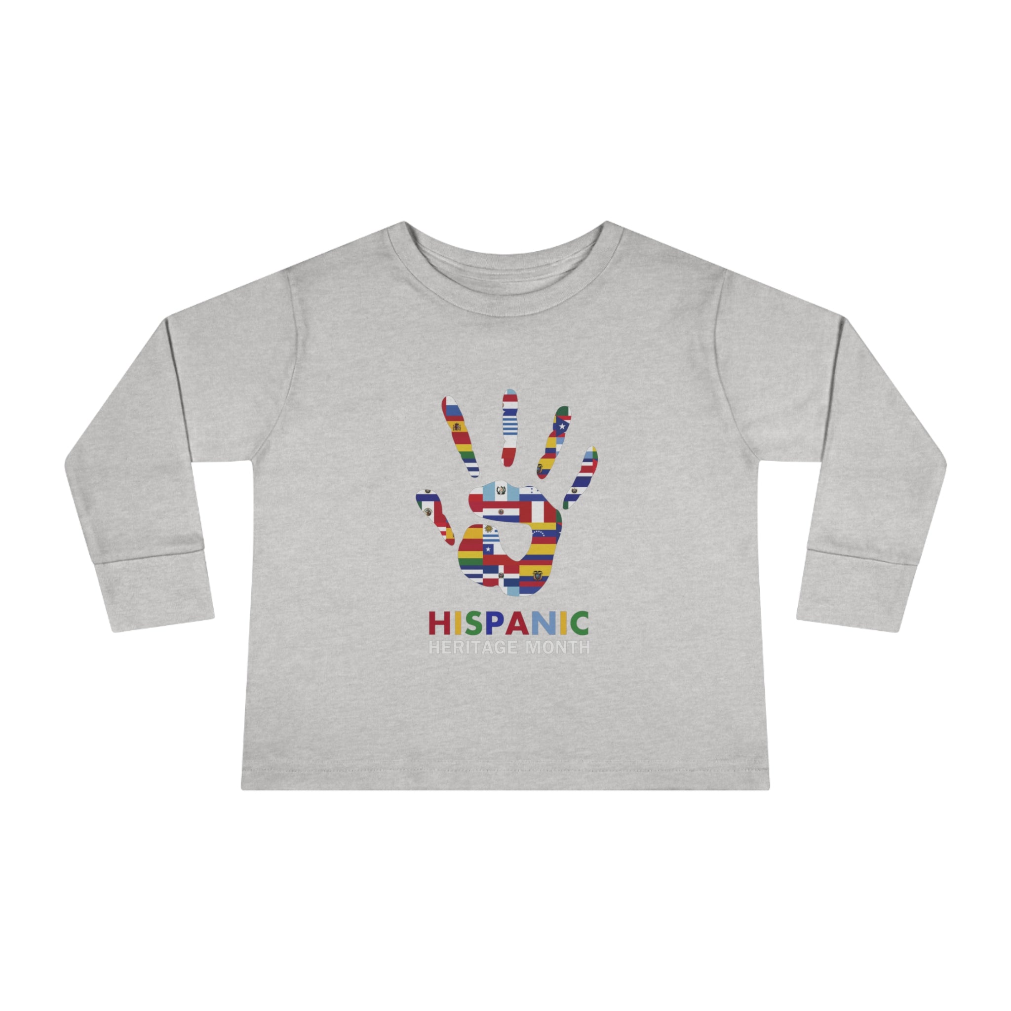 Flag Handprint - Hispanic Heritage Month Toddler Long Sleeve Tee