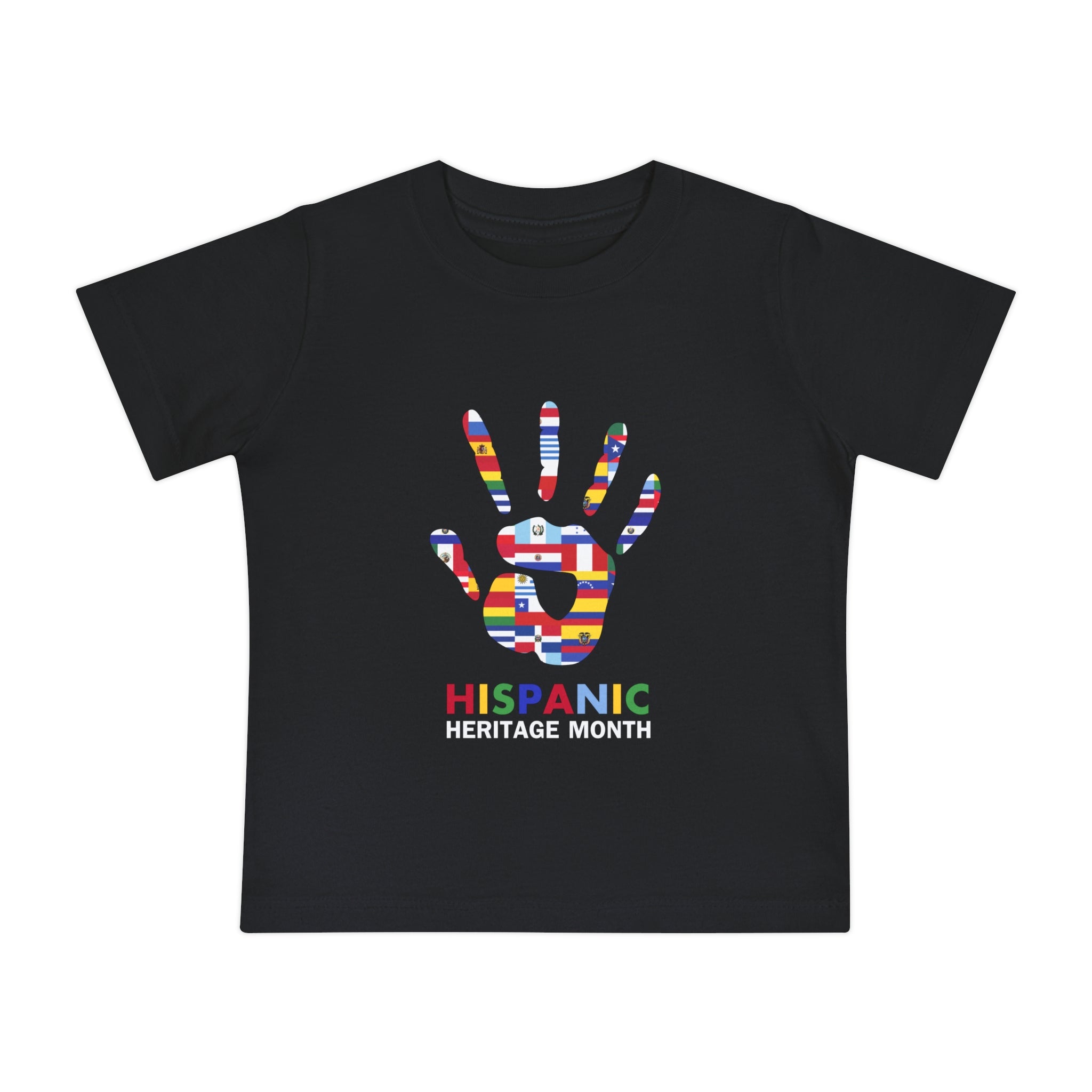 Flag Handprint - Hispanic Heritage Month Baby Short Sleeve T-Shirt