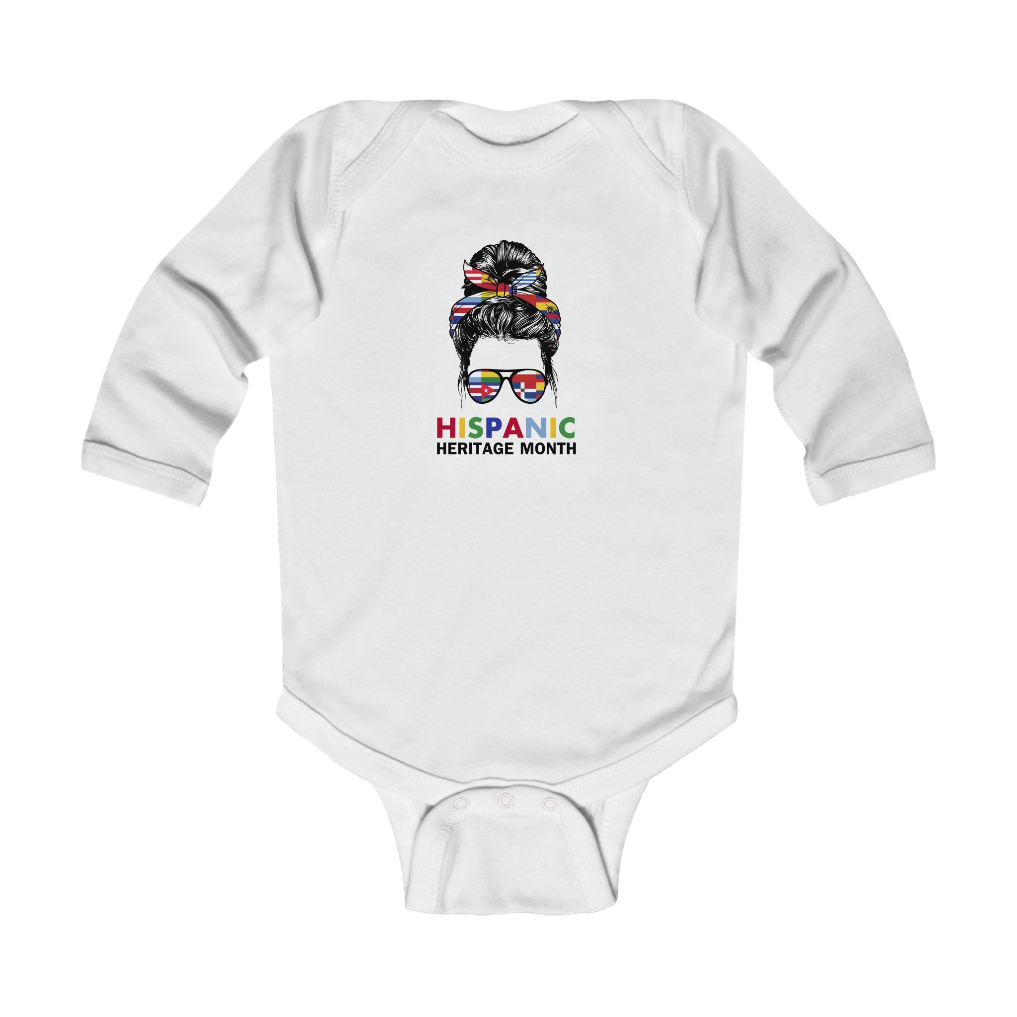 Messy Bun Mama Sunnies - Hispanic Heritage Month Infant Long Sleeve Bodysuit