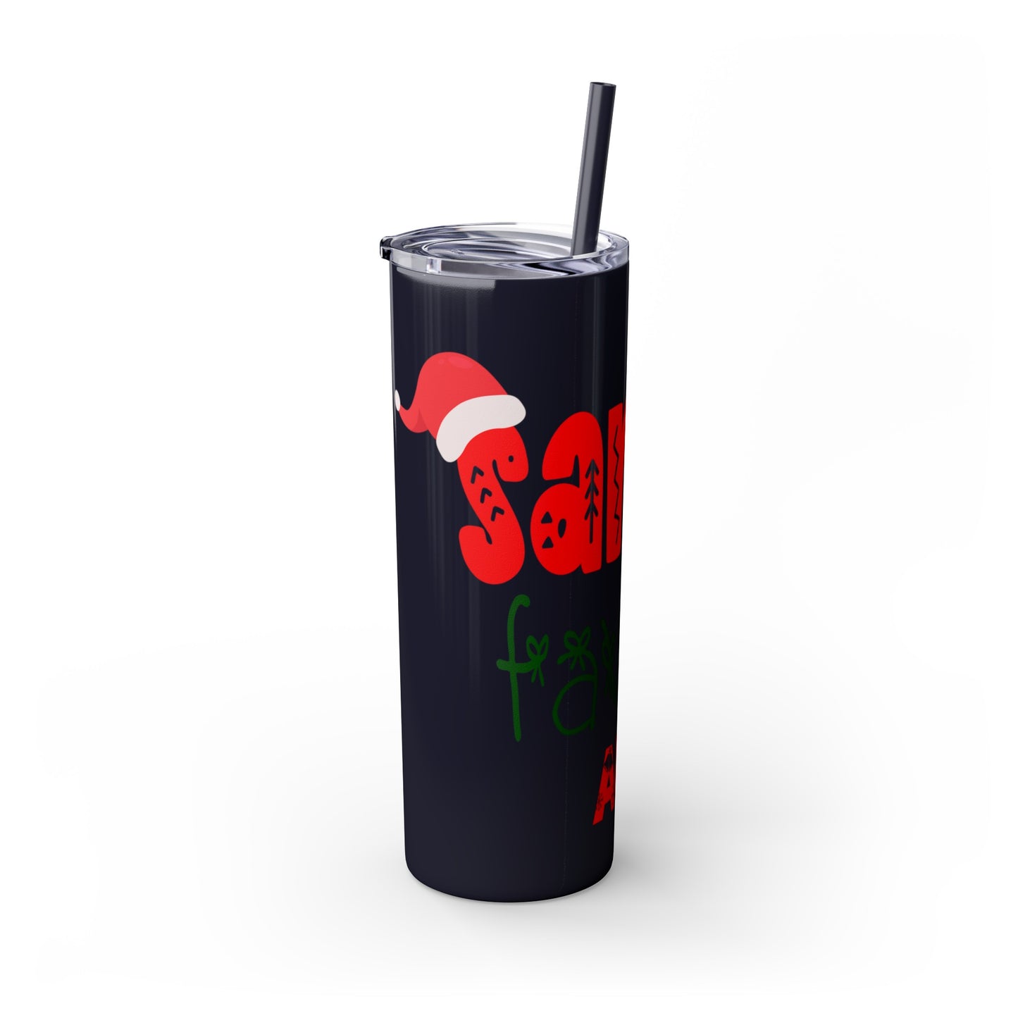 Santa's Favorite Aunt Skinny Tumbler with Straw, 20oz