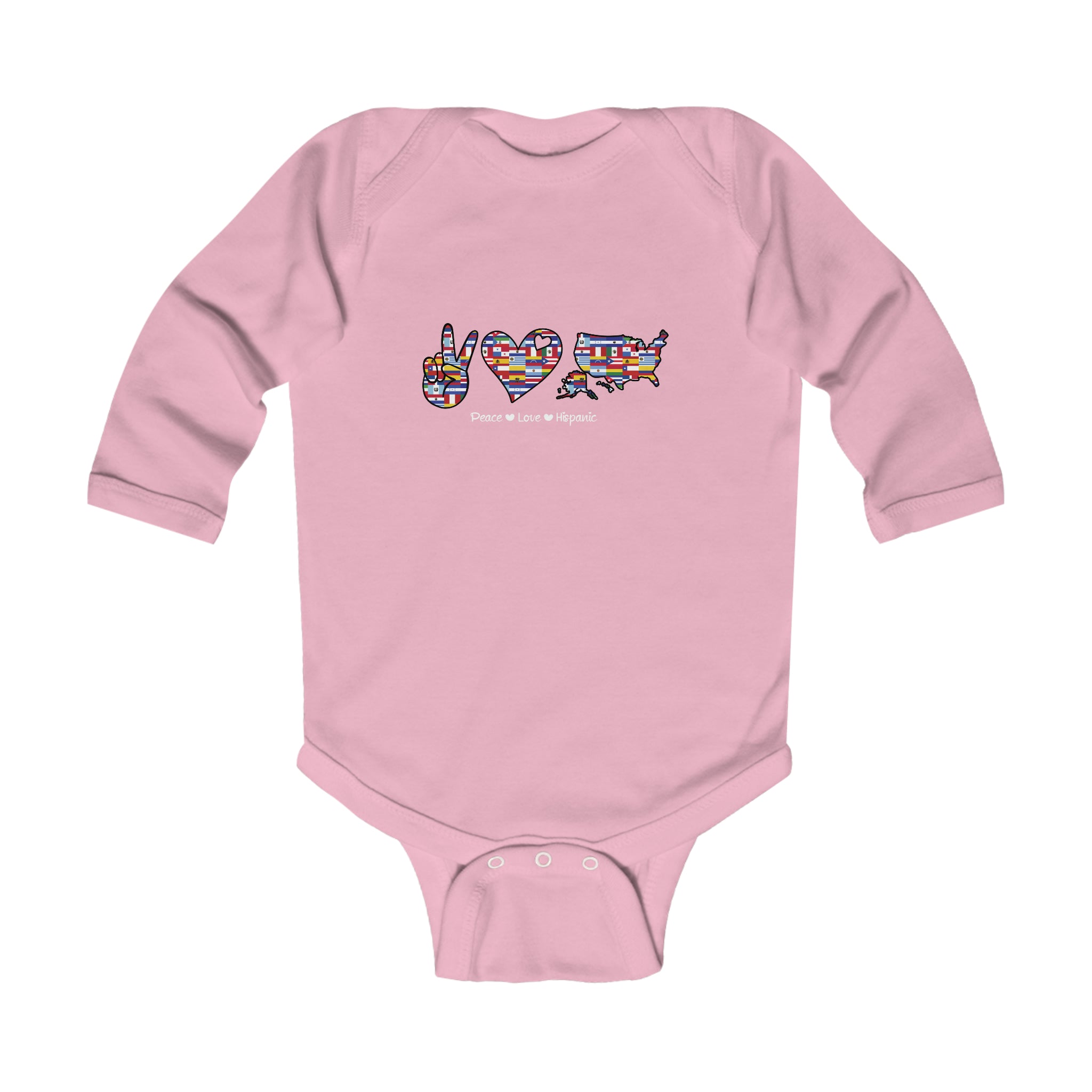 Peace, Love, Hispanic - Hispanic Heritage Month Infant Long Sleeve Bodysuit