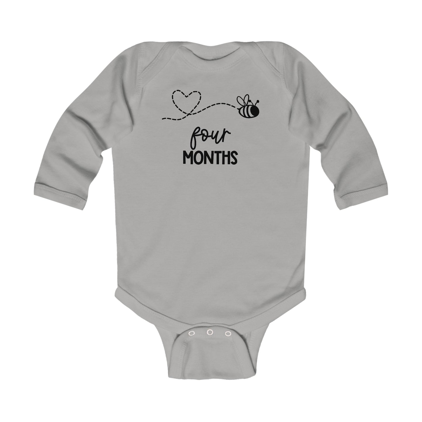 Four Months, Four Months Old, Month Milestones, Baby Milestones, Infant Long Sleeve Bodysuit