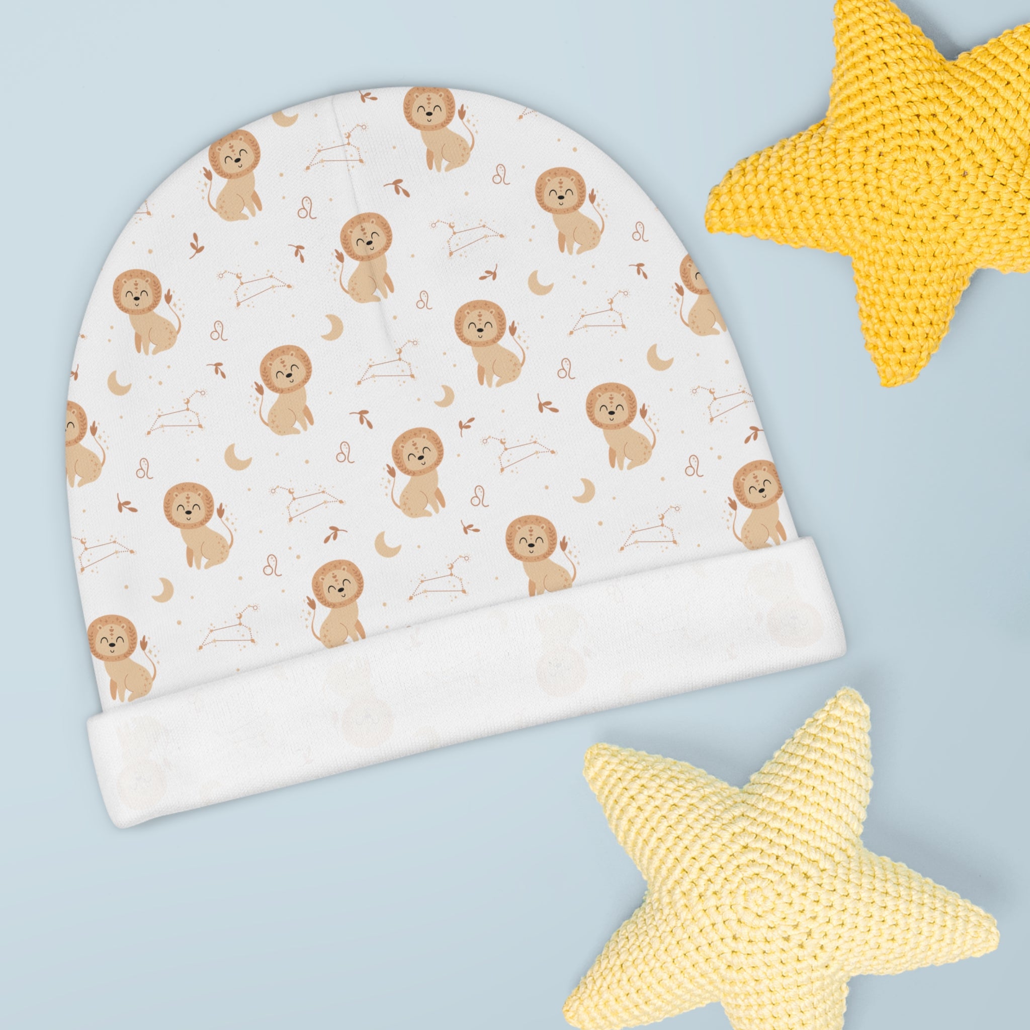 Leo Beanie, Leo Baby Beanie, Birth Month Beanie, Zodiac Beanie, Baby Beanie (AOP)