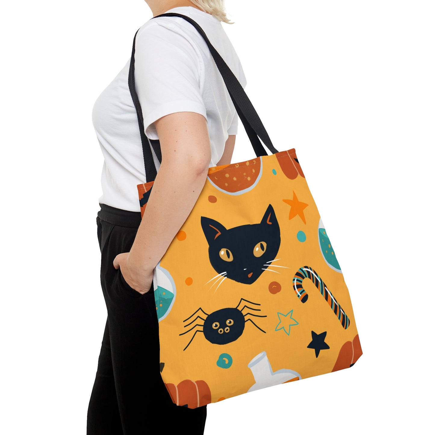 Halloween Spiders & Cats Tote Bag (AOP)