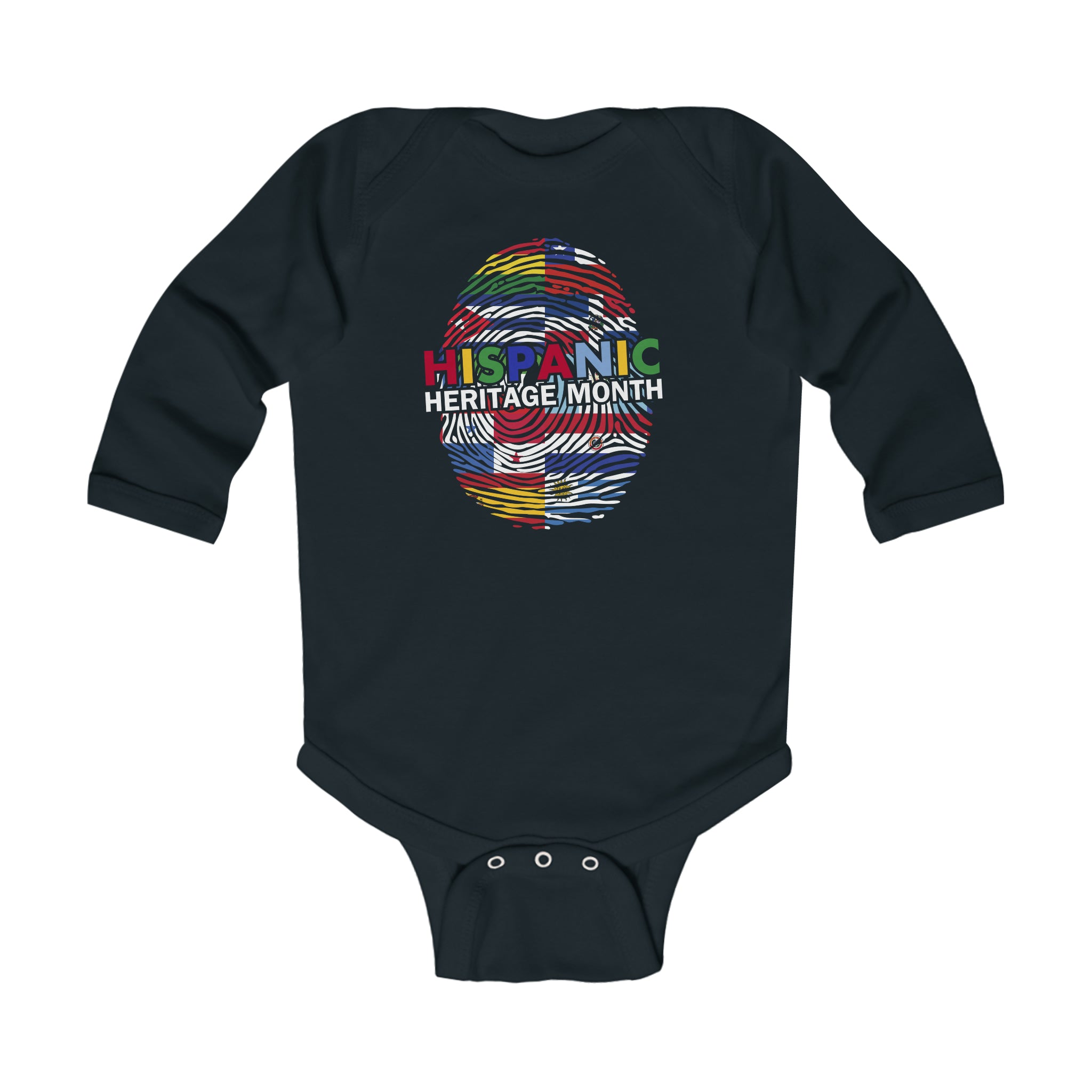 Flag Fingerprint - Hispanic Heritage Month Infant Long Sleeve Bodysuit