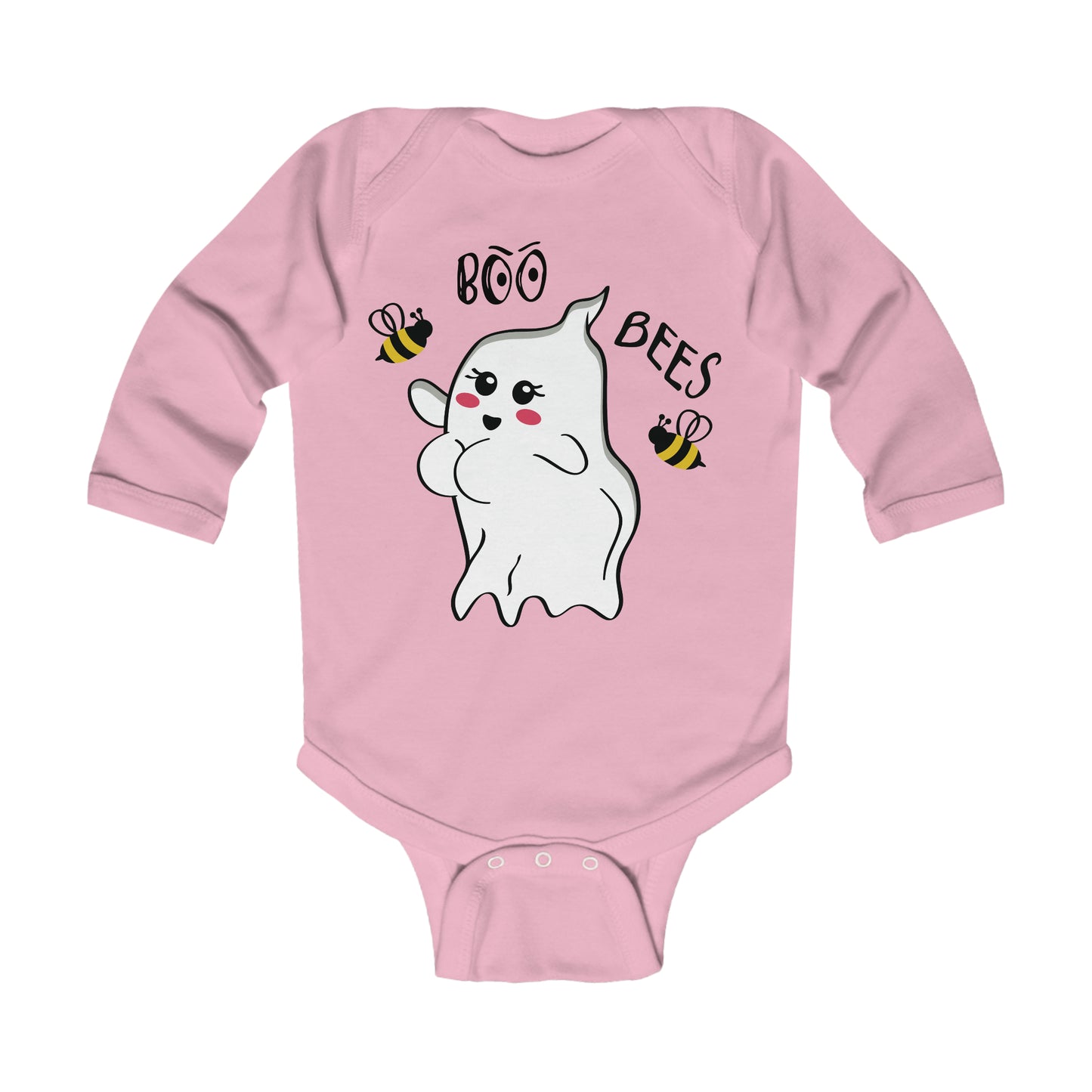 Boo Bees Bodysuit - Breast Cancer awareness - Halloween, Onesie, Infant Long Sleeve Bodysuit