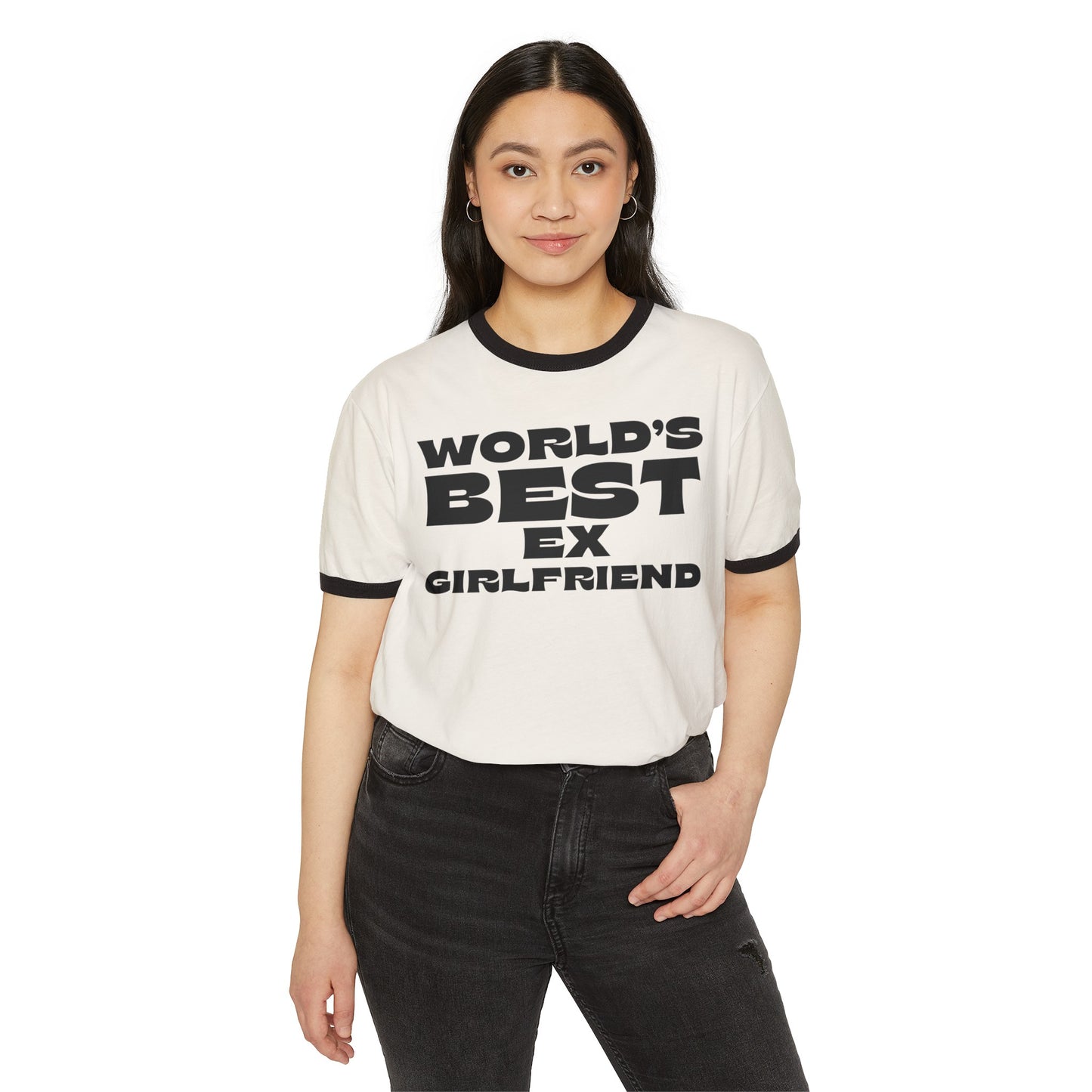 World's Best Ex-Girlfriend, Ex Girlfriend Tee, Unisex Cotton Ringer T-Shirt