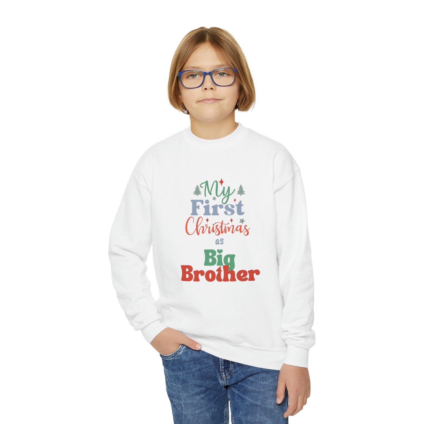 My First Christmas as Big Brother Youth Crewneck Sweatshirt