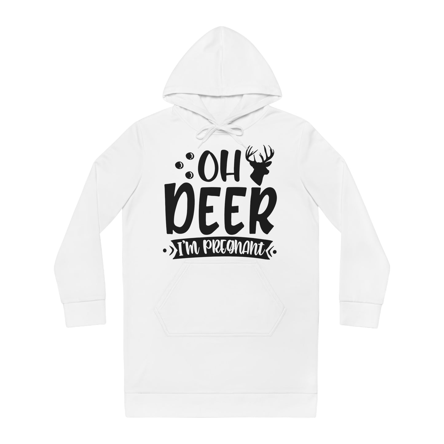 Oh Deer I'm Pregnant  Women's Hoodie Dress (AOP)