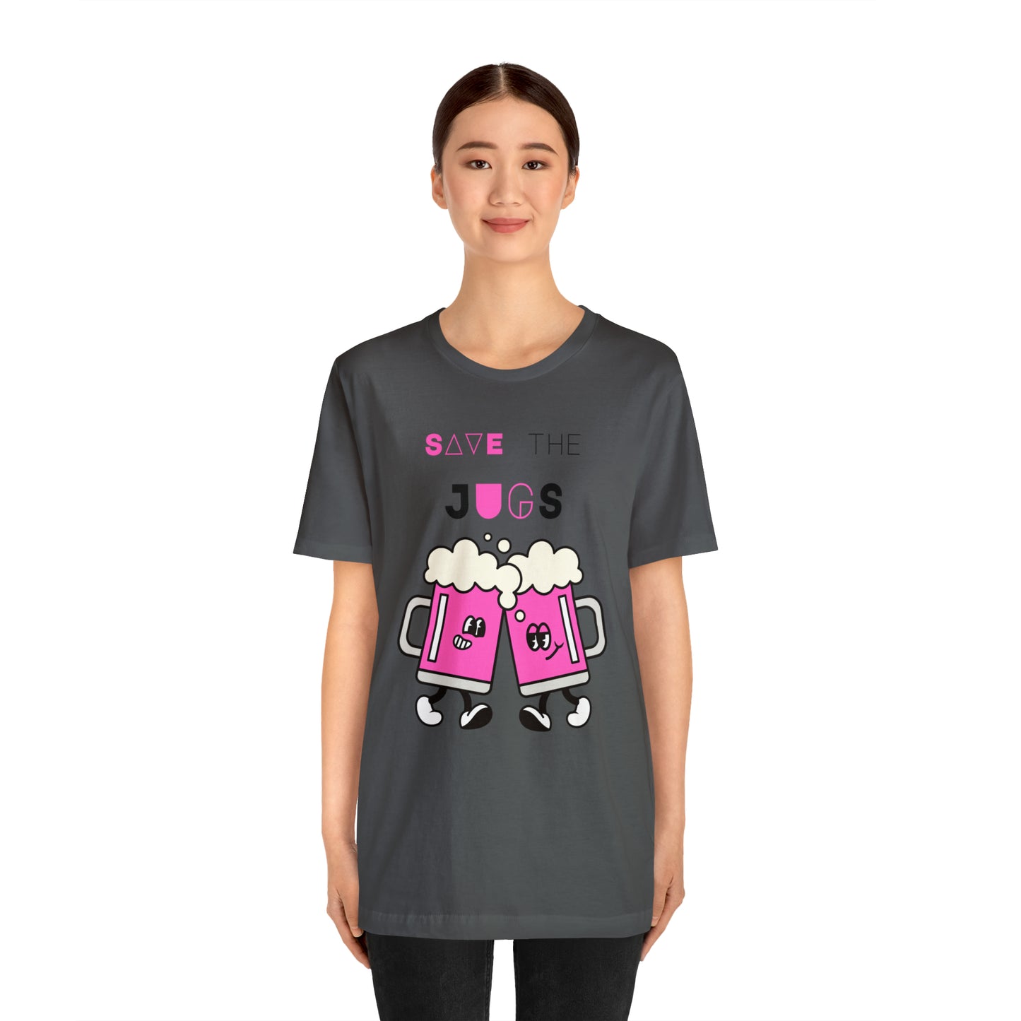 Save The Jugs Breast Cancer Awareness Unisex Jersey Short Sleeve Tee