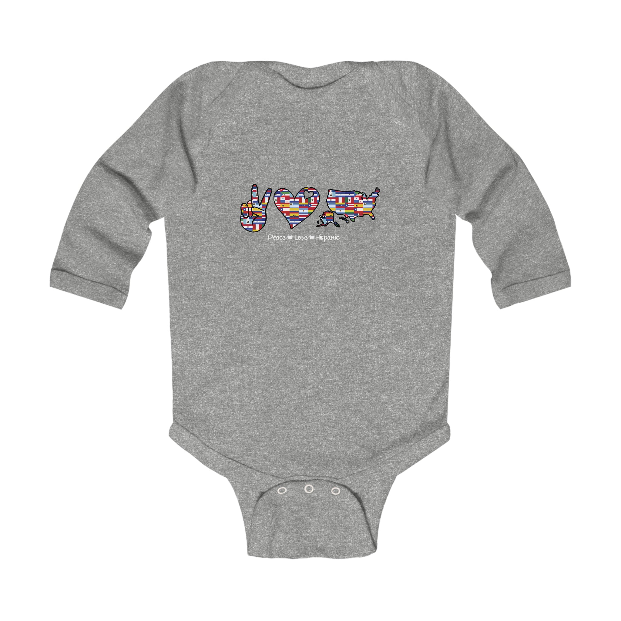 Peace, Love, Hispanic - Hispanic Heritage Month Infant Long Sleeve Bodysuit