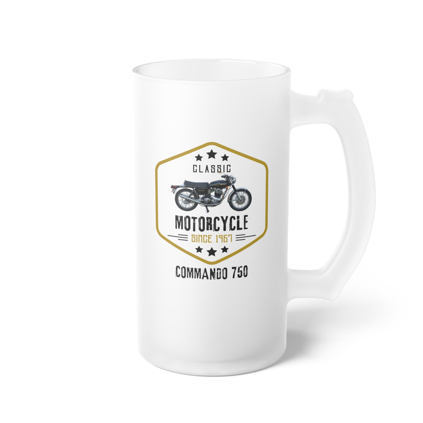 Norton Commando 750, Classic Motorcycle Club, Norton Commando Beer Mug, Norton Mug, Norton Beer Mug, Classic Motorbike, Frosted Beer Mug