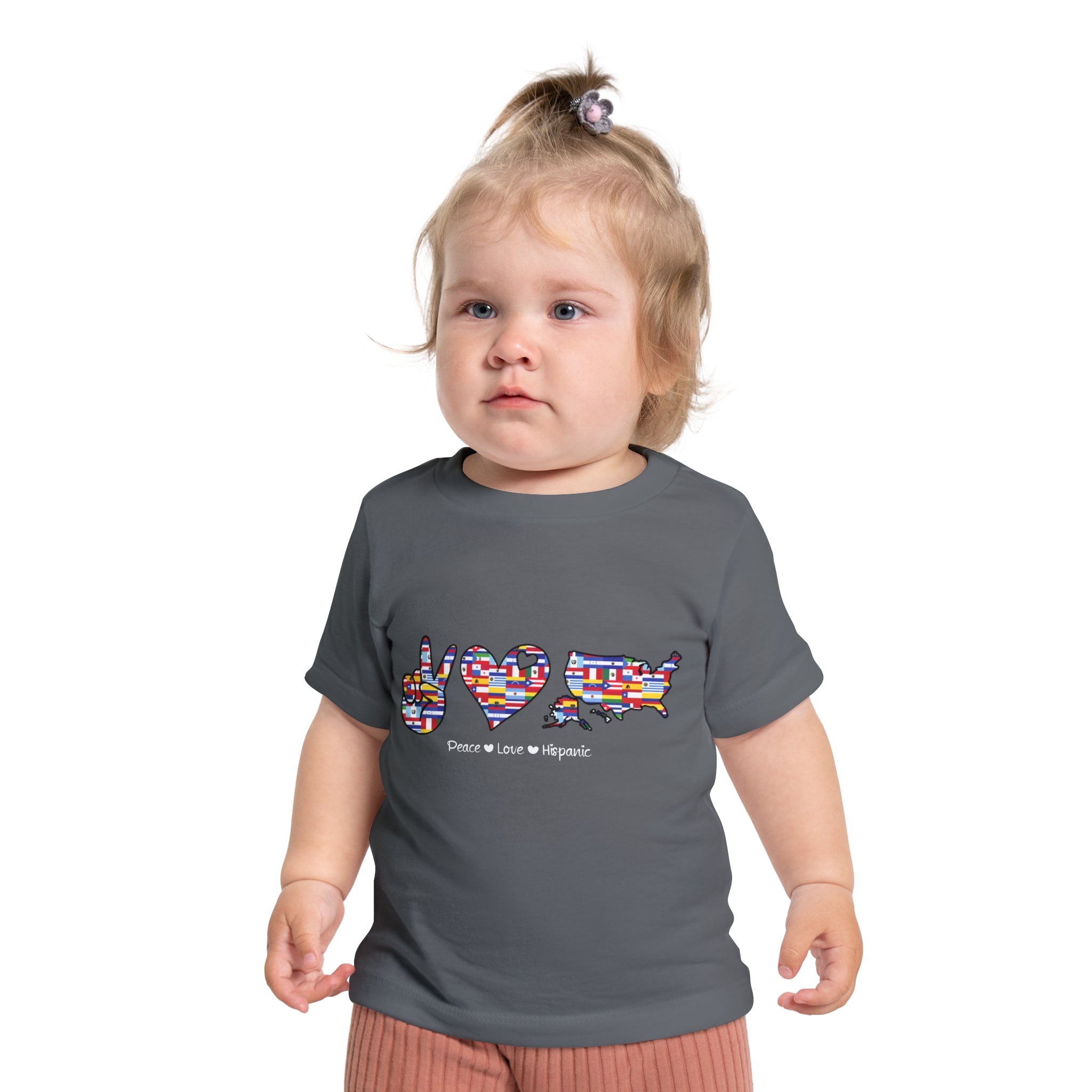Peace, Love, Hispanic - Hispanic Heritage Month Baby Short Sleeve T-Shirt
