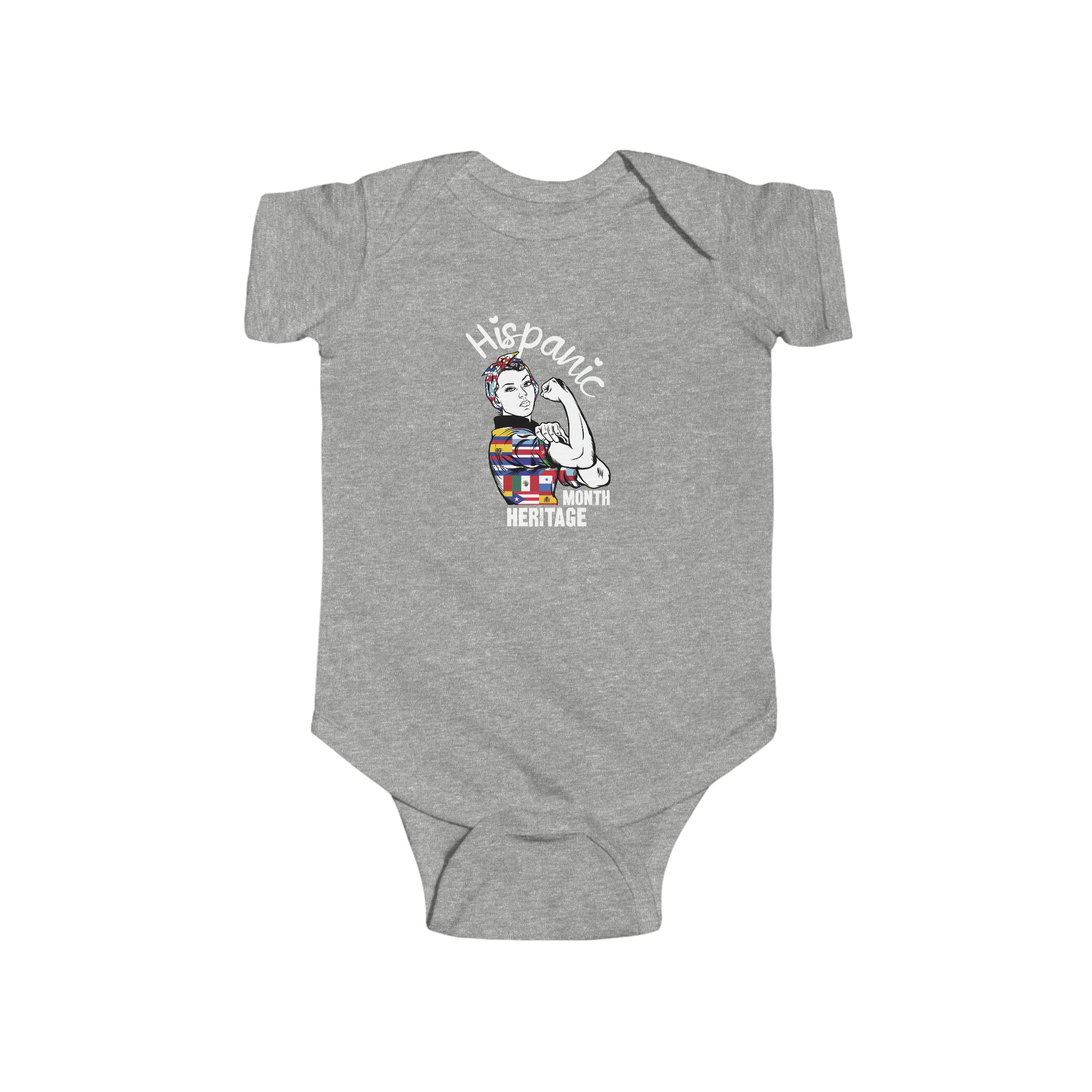 Muscle Strong woman - Hispanic Heritage Month Infant  Bodysuit