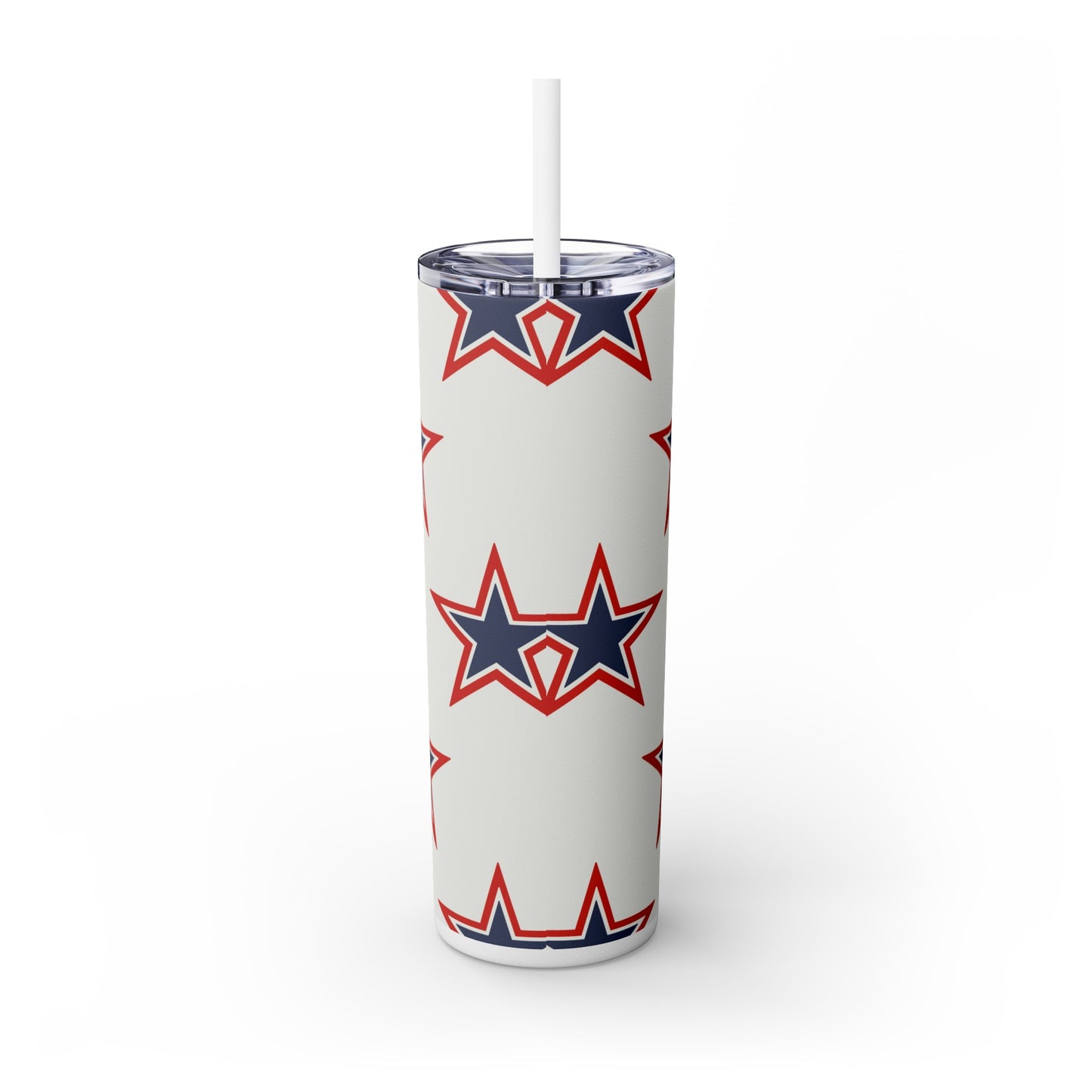 American Stars Skinny Tumbler with Straw, 20oz