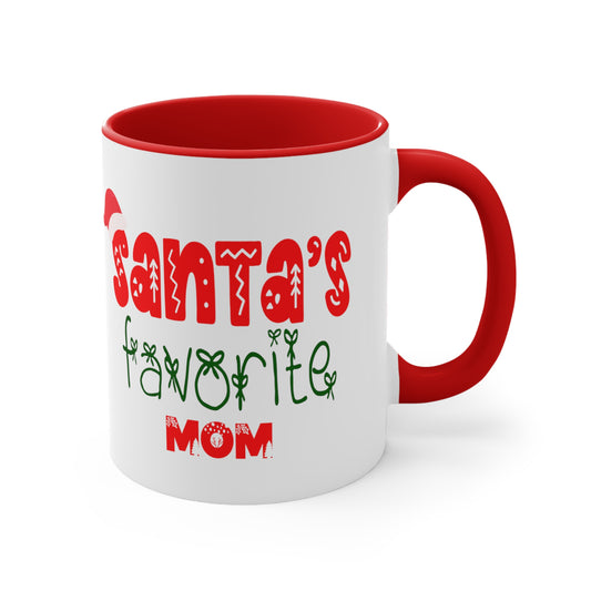 Santa's Favorite Mom Accent Coffee Mug, 11oz