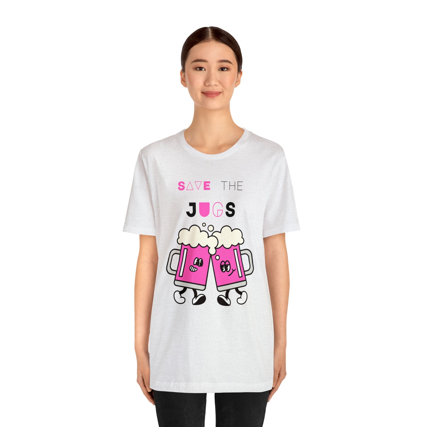 Save The Jugs Breast Cancer Awareness Unisex Jersey Short Sleeve Tee