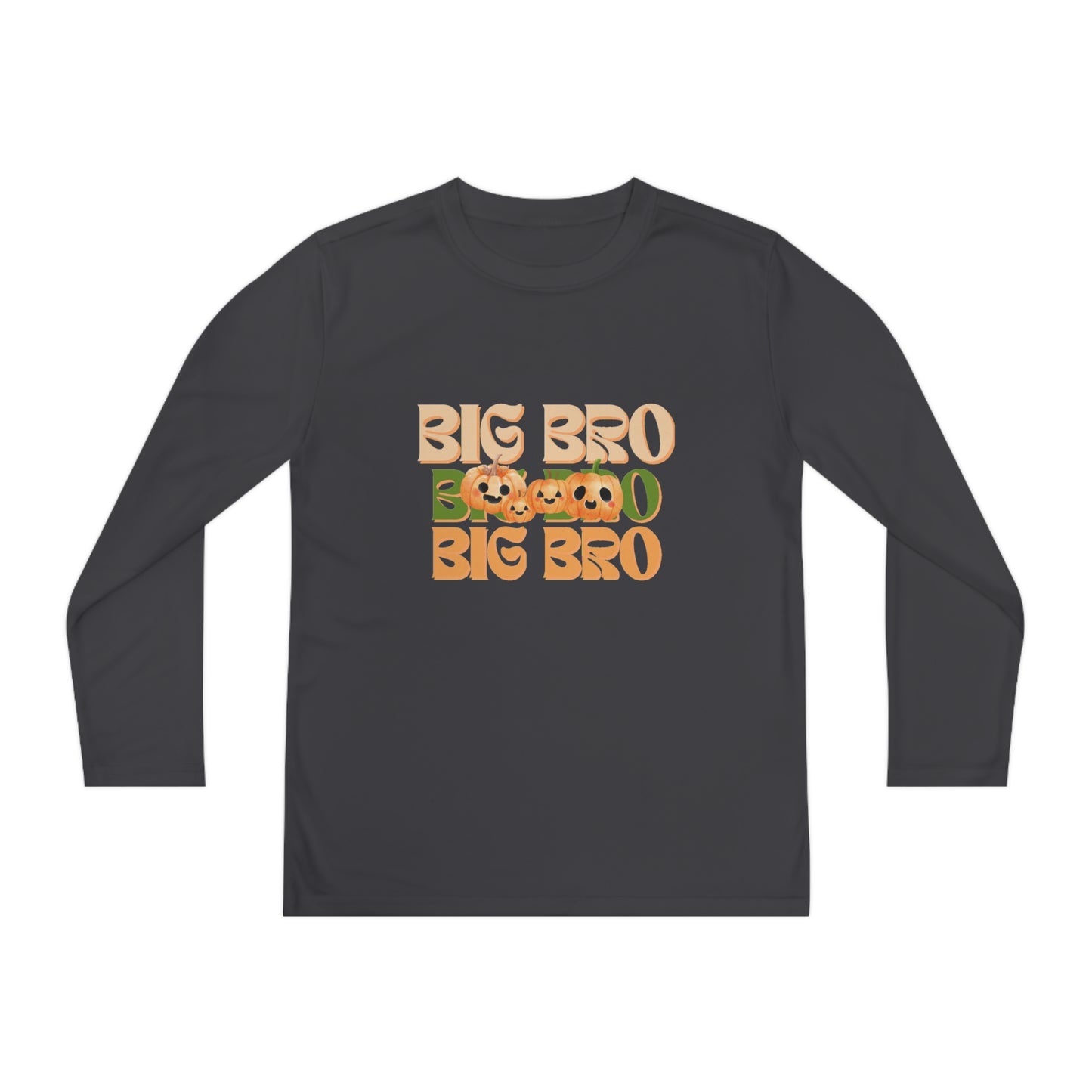 Big Bro Pumpkin Youth Long Sleeve Competitor Tee