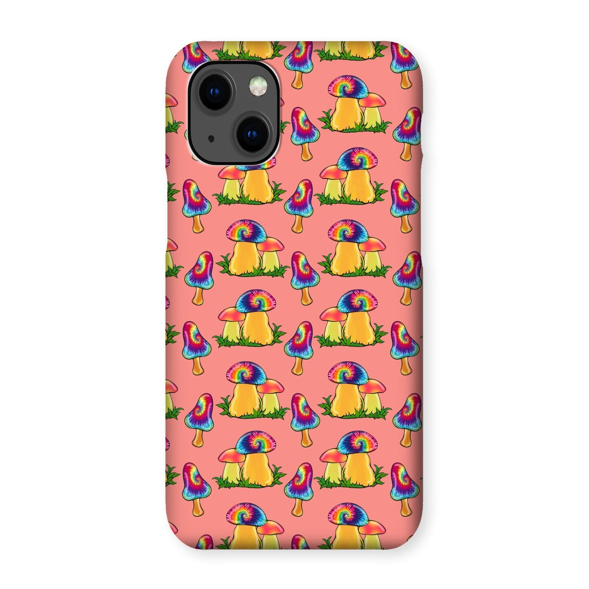 Retro Mushroom Pattern - Pink Snap Phone Case