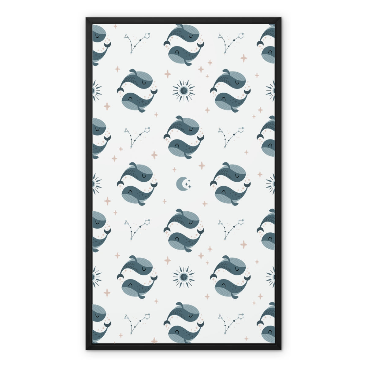 Pisces Pattern Framed Canvas