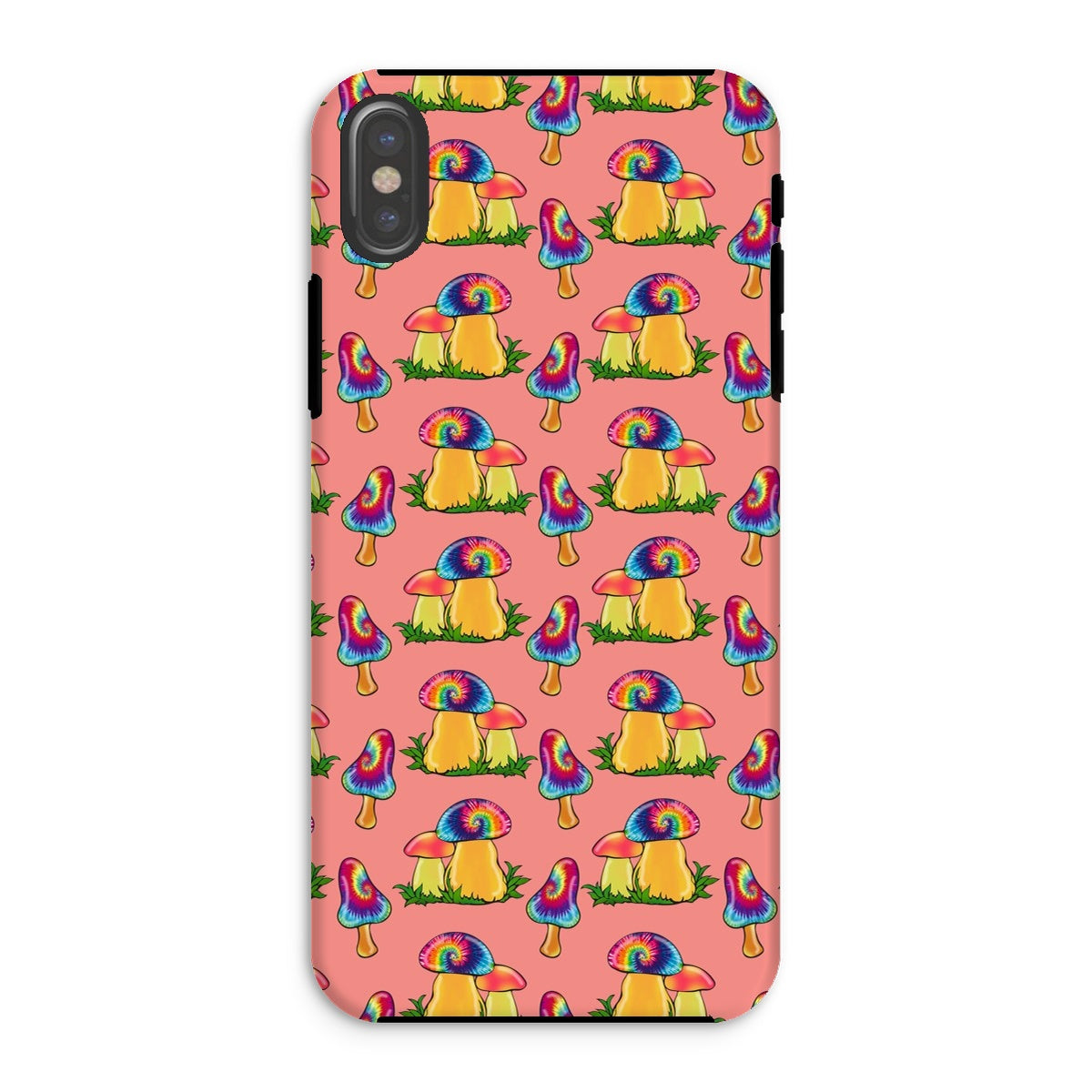 Retro Mushroom Pattern - Pink Tough Phone Case