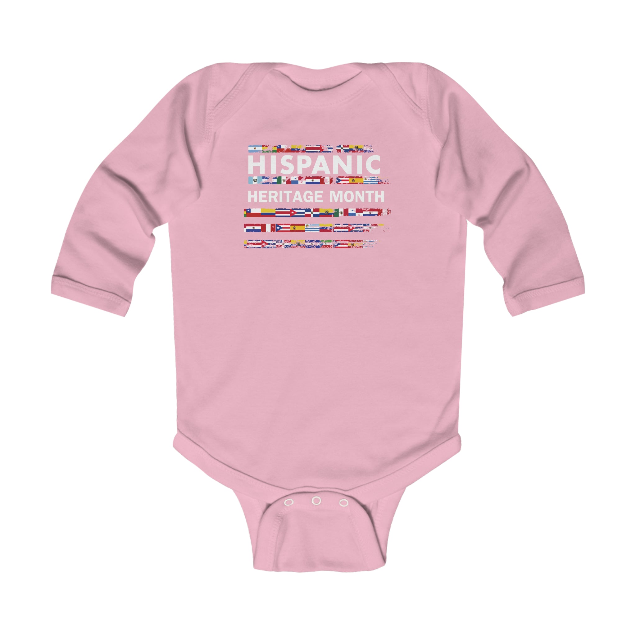 USA Flags - Hispanic Heritage Month Infant Long Sleeve Bodysuit
