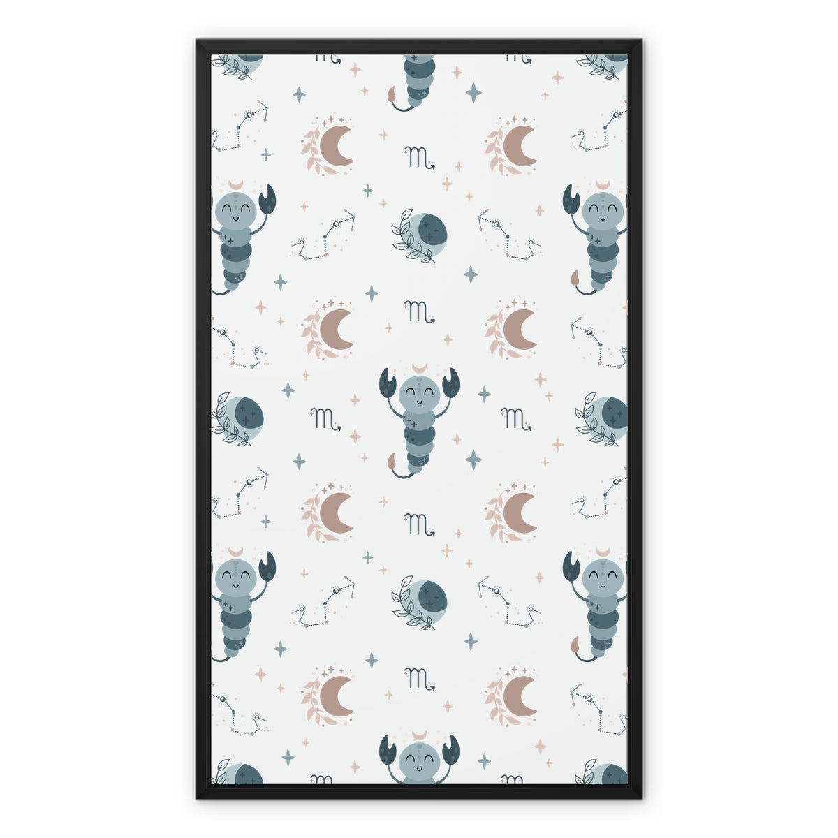 Scorpio Pattern Framed Canvas