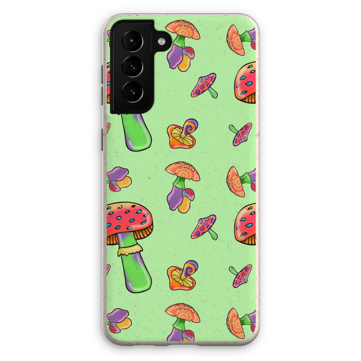 Retro Mushroom Pattern - Green Eco Phone Case