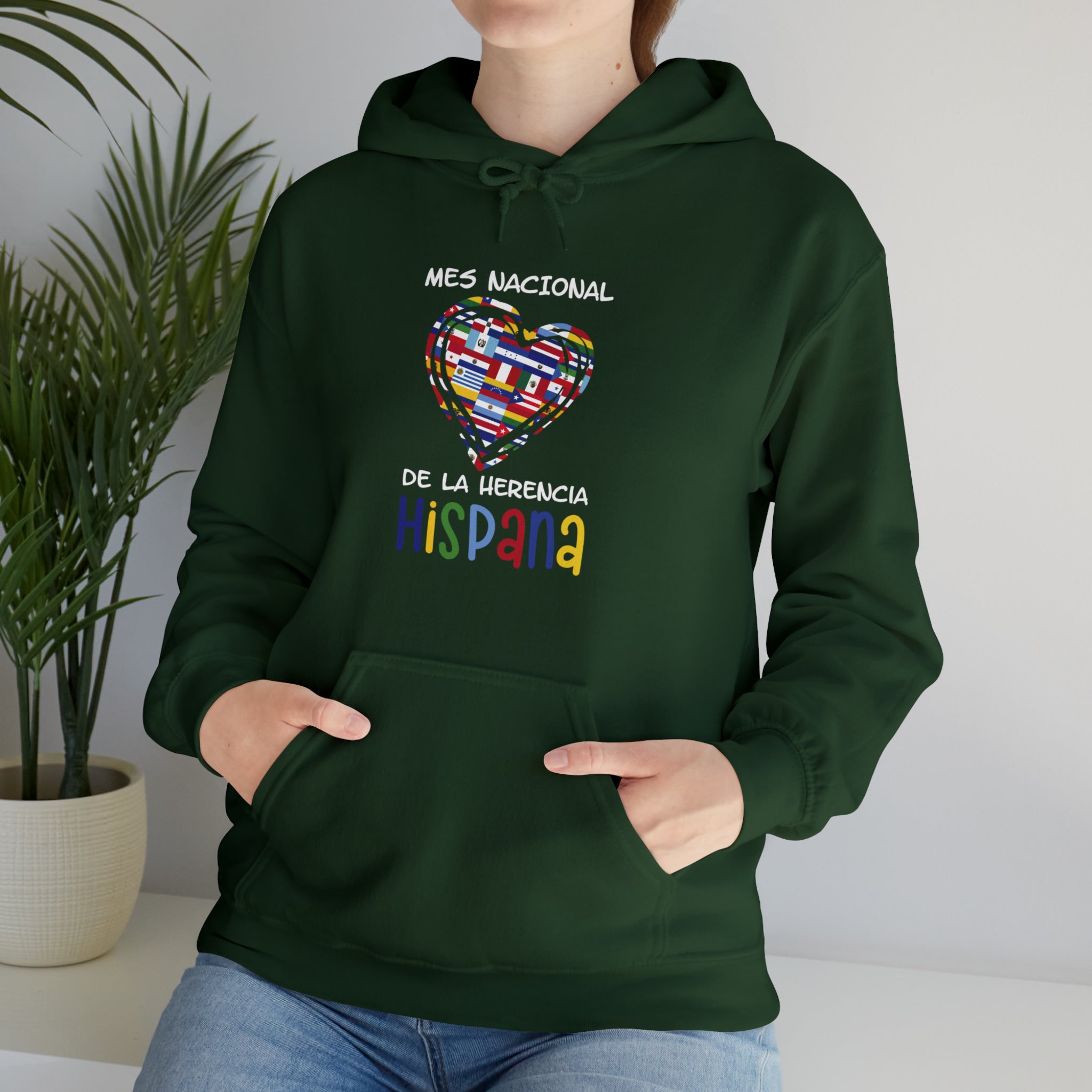 Mes Nacional Heart - Hispanic Heritage Month Unisex Hoodie