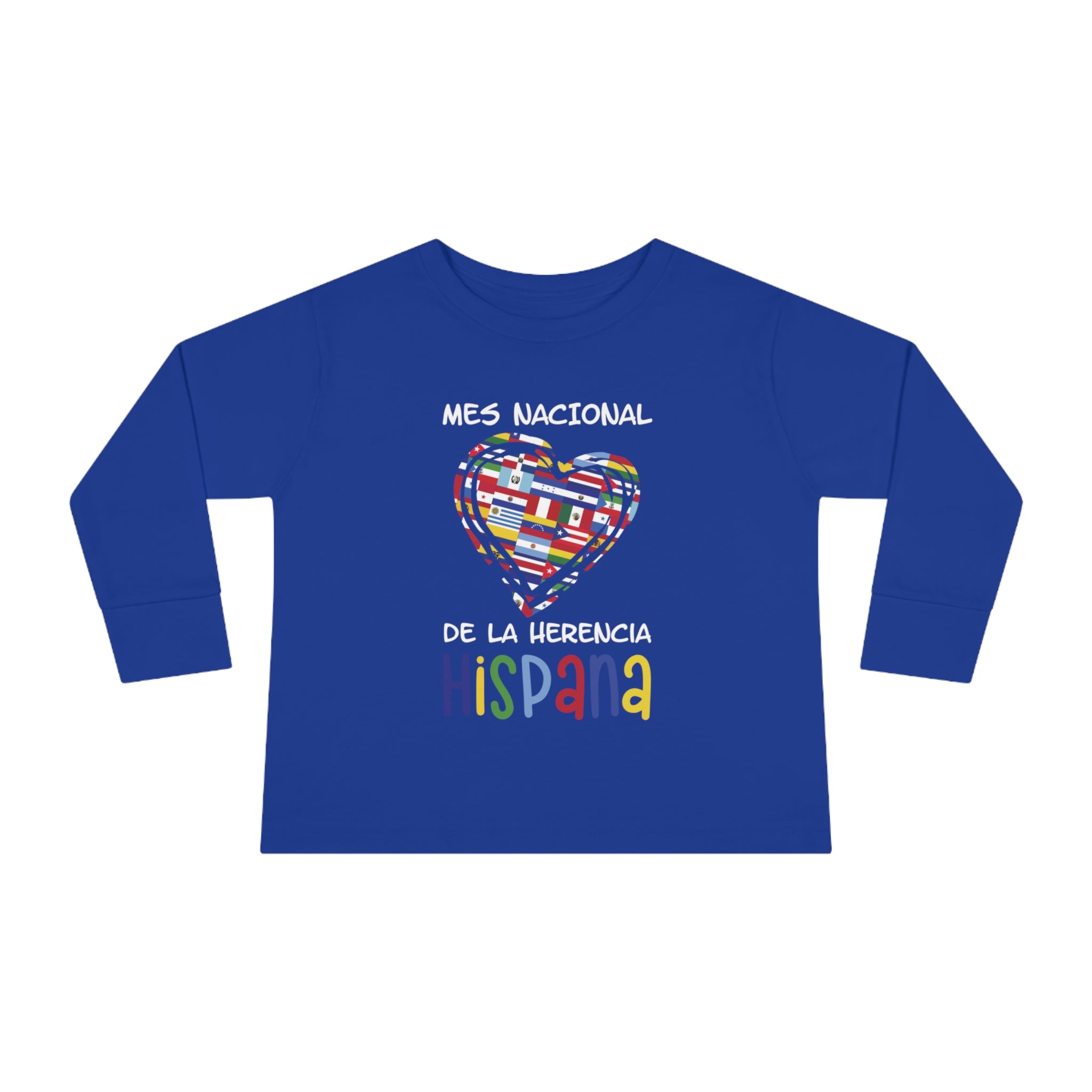 Mes Nacional Heart - Hispanic Heritage Month Toddler Long Sleeve Tee