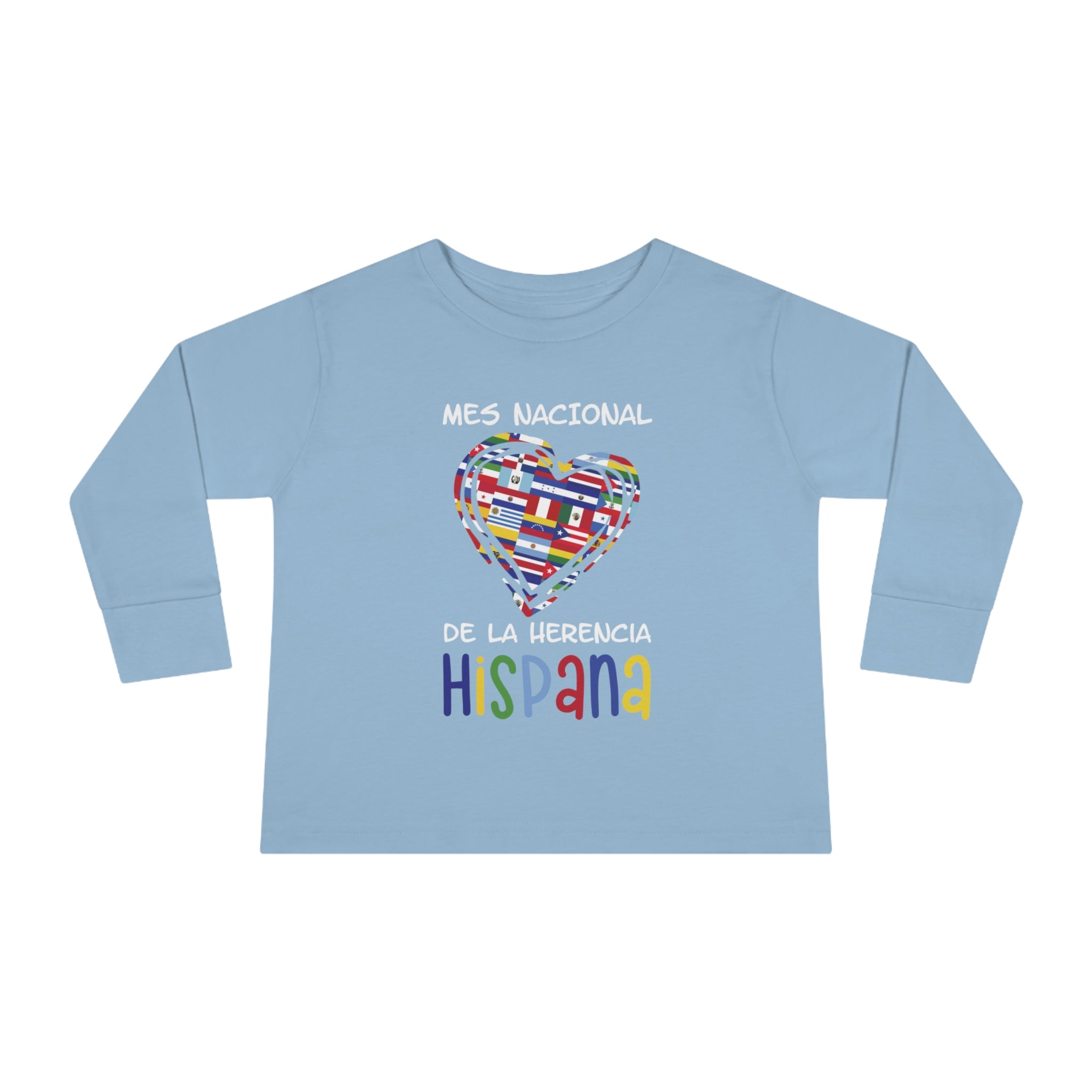 Mes Nacional Heart - Hispanic Heritage Month Toddler Long Sleeve Tee
