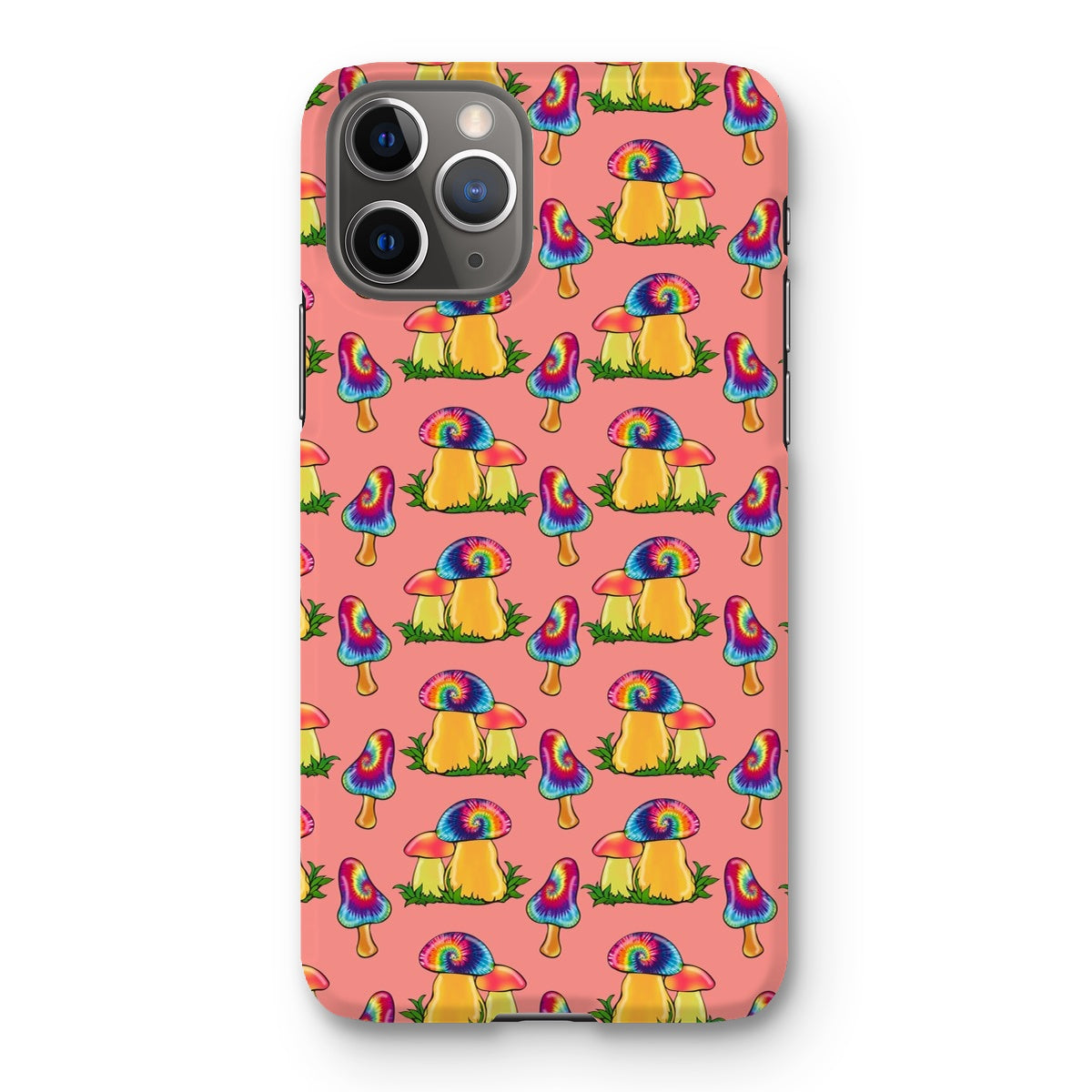 Retro Mushroom Pattern - Pink Snap Phone Case