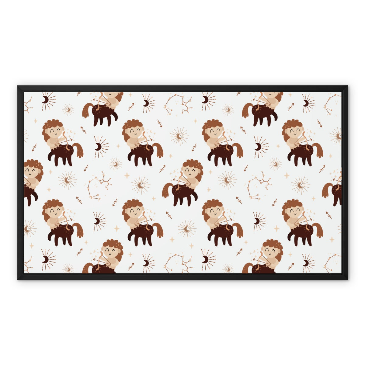 Sagittarius Pattern Framed Canvas