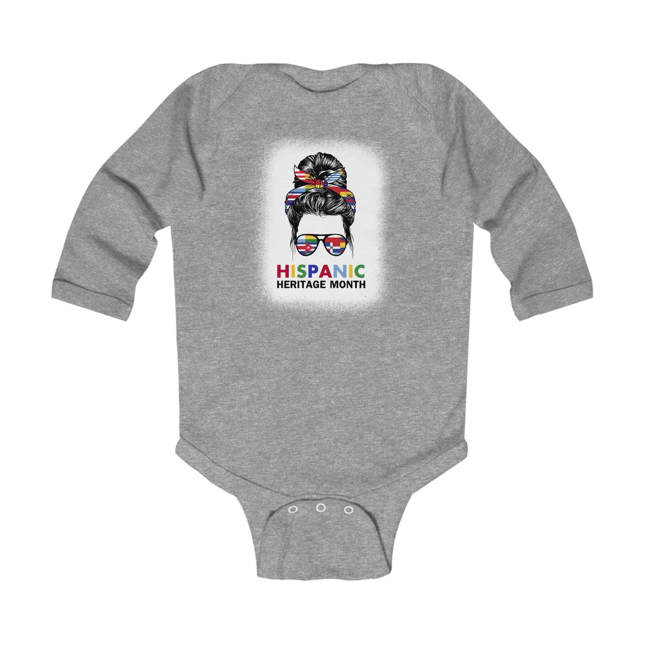 Messy Bun Mama Sunnies - Hispanic Heritage Month Infant Long Sleeve Bodysuit