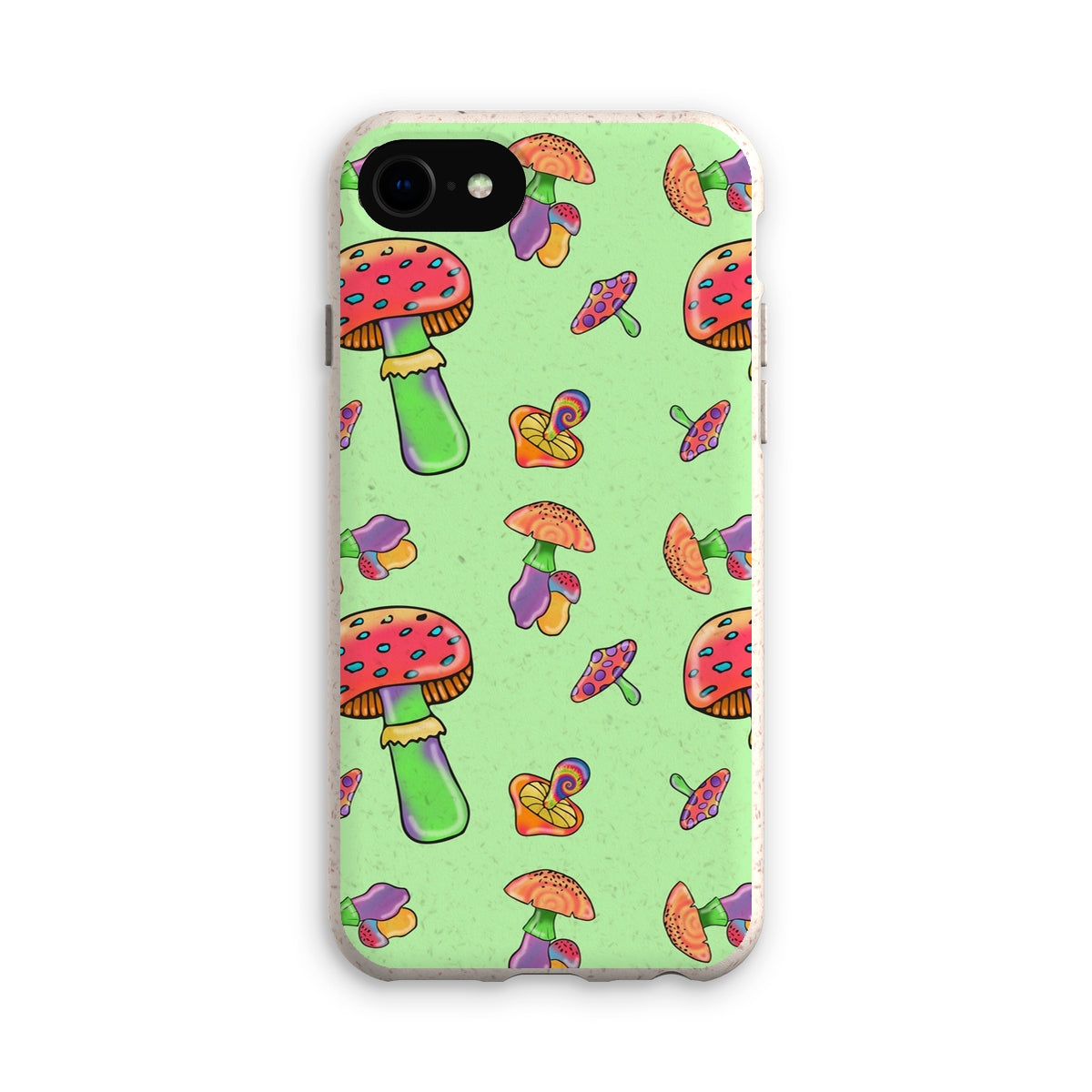 Retro Mushroom Pattern - Green Eco Phone Case