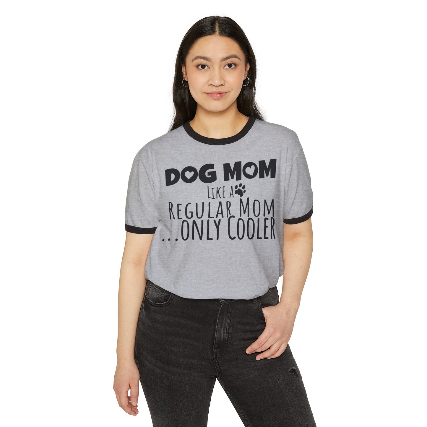 Dog Mom Ringer Top, Dog Mom Like Real Mom Only Cooler Ringer, Mothers Day Tee, Dog Mothers Day, Dog Mom Tee, Cotton Ringer, Mother's Day