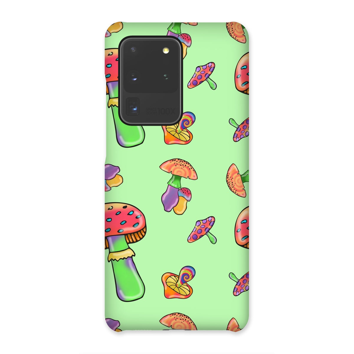 Retro Mushroom Pattern - Green Snap Phone Case