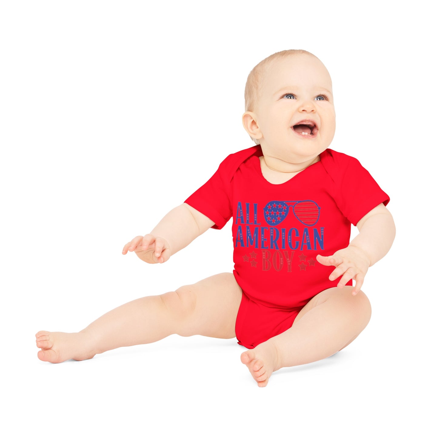 All American Boy, All American Boy Onesie, All American Boy Bodysuit, All American Boy Jumpsuit, Baby Organic Short Sleeve Bodysuit