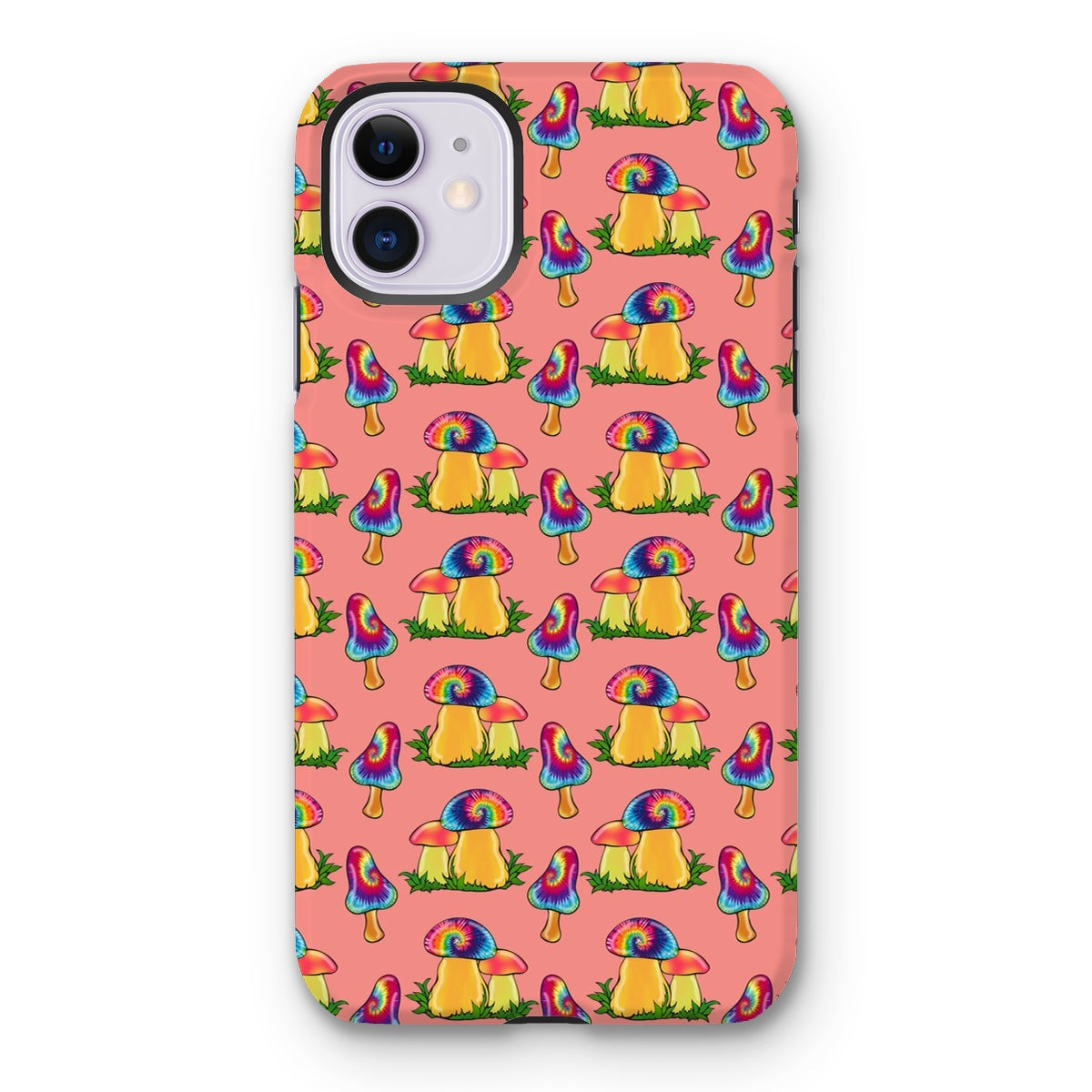 Retro Mushroom Pattern - Pink Tough Phone Case