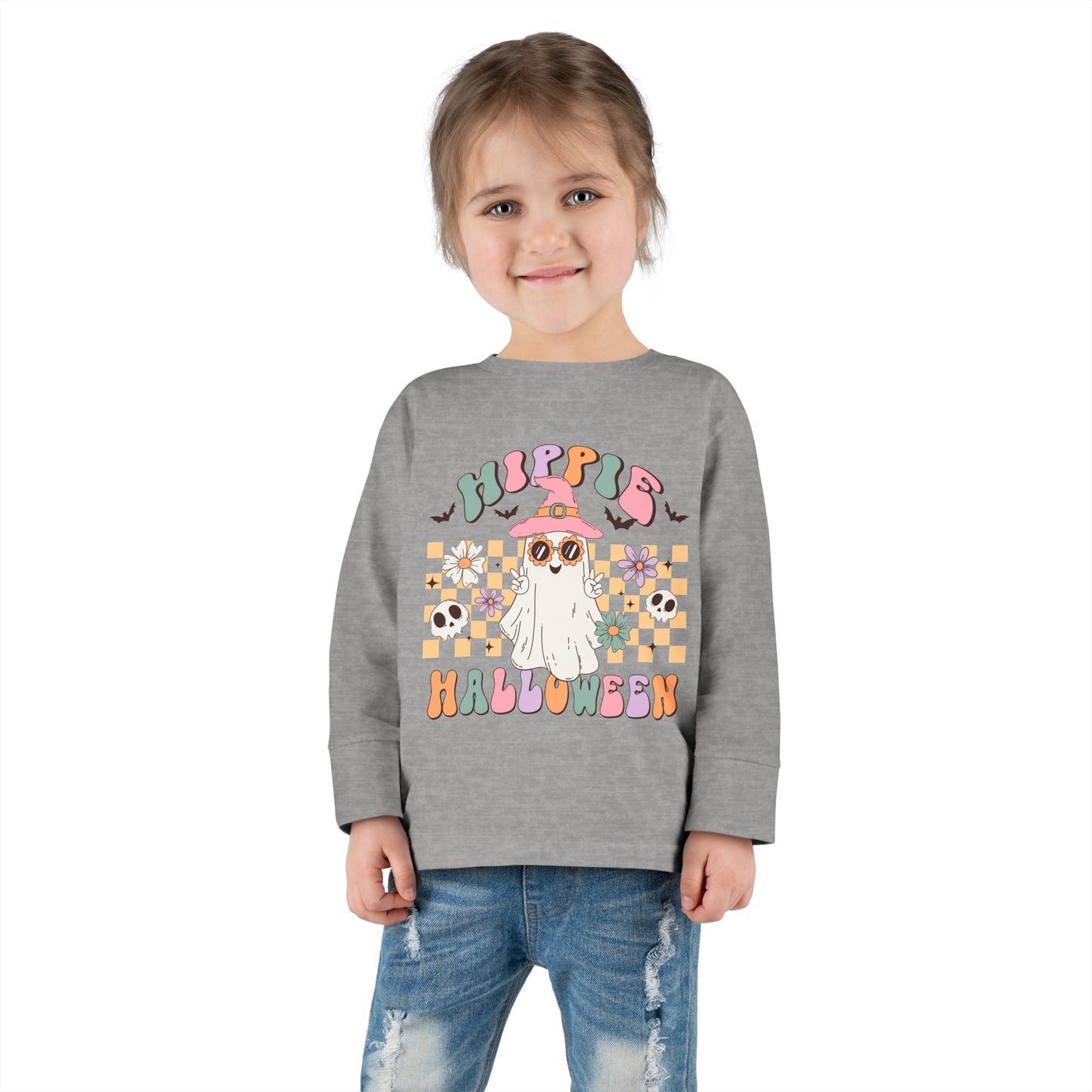 Hippie Halloween Toddler Long Sleeve Tee