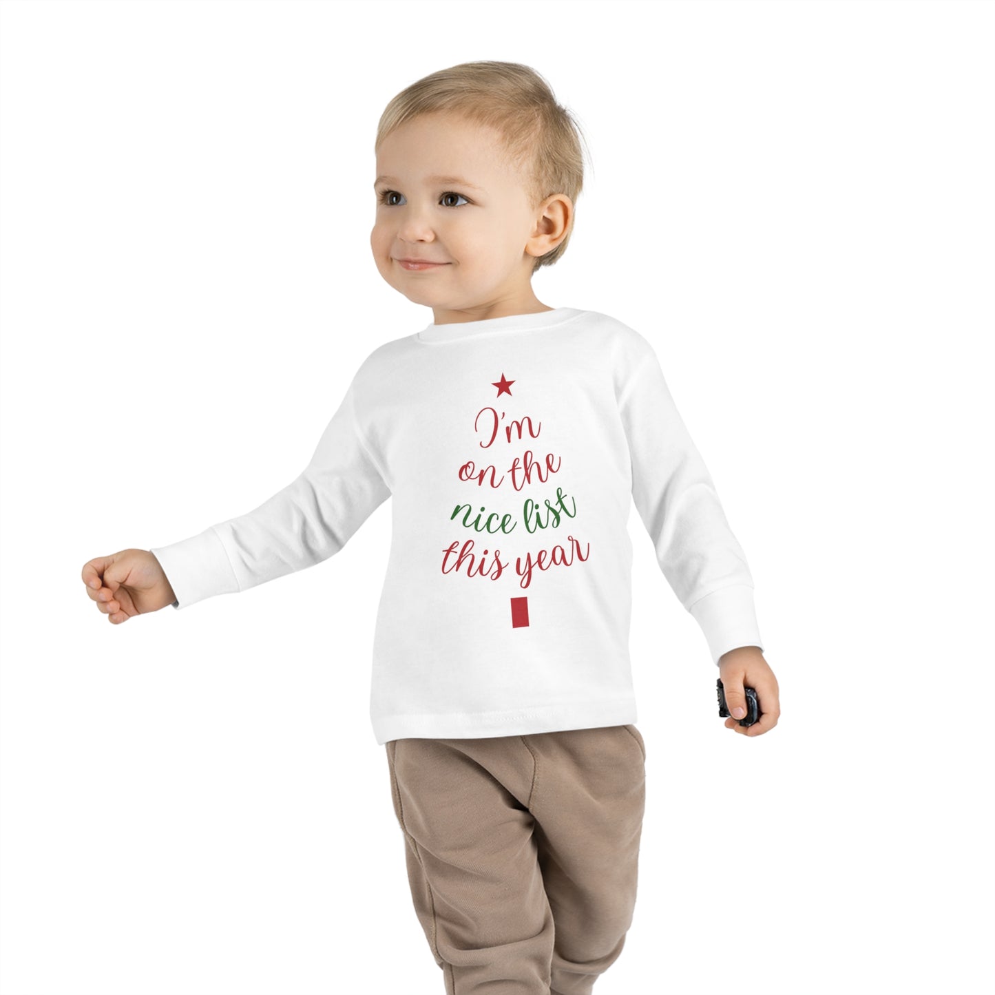 I'm  on The Nice List This Year Toddler Long Sleeve Tee