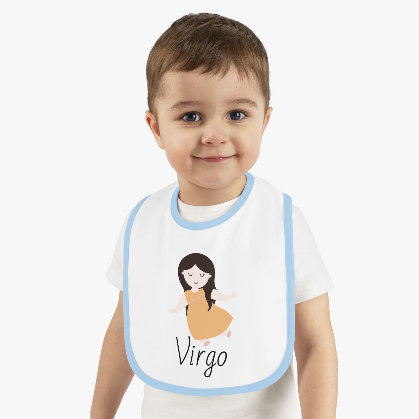 Virgo Bib, Virgo Baby Bib, Zodiac Sign Bib, Baby Contrast Trim Jersey Bib