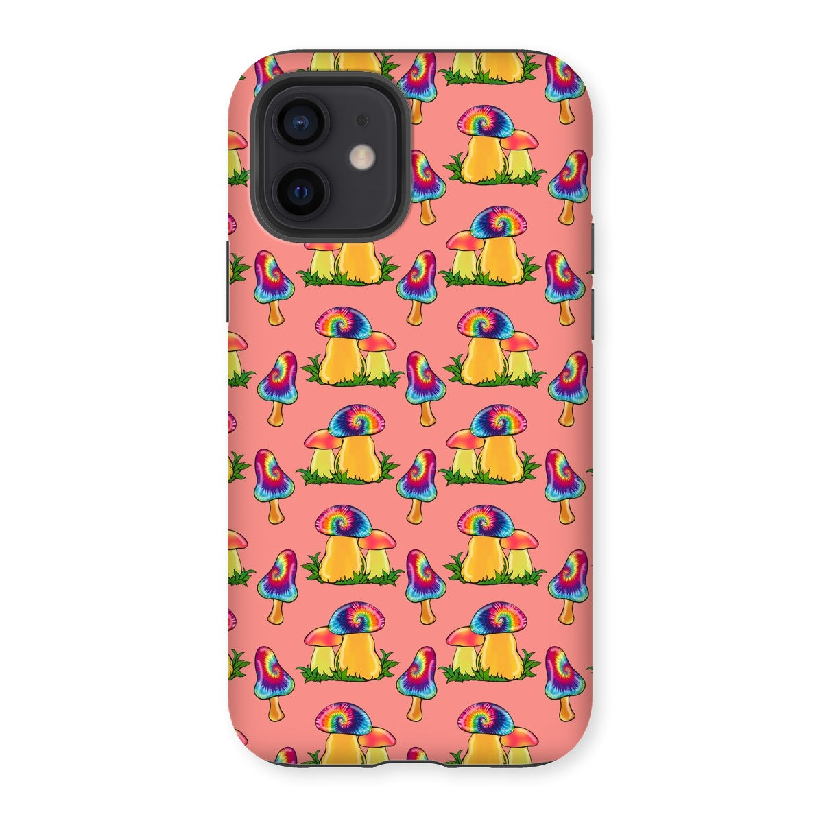 Retro Mushroom Pattern - Pink Tough Phone Case