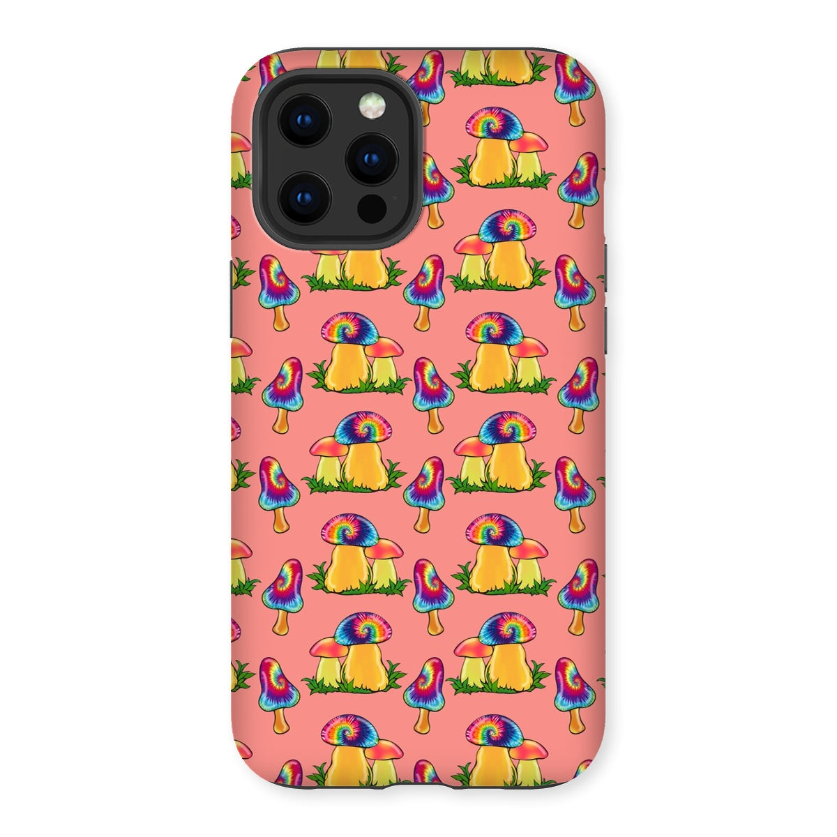 Retro Mushroom Pattern - Pink Tough Phone Case